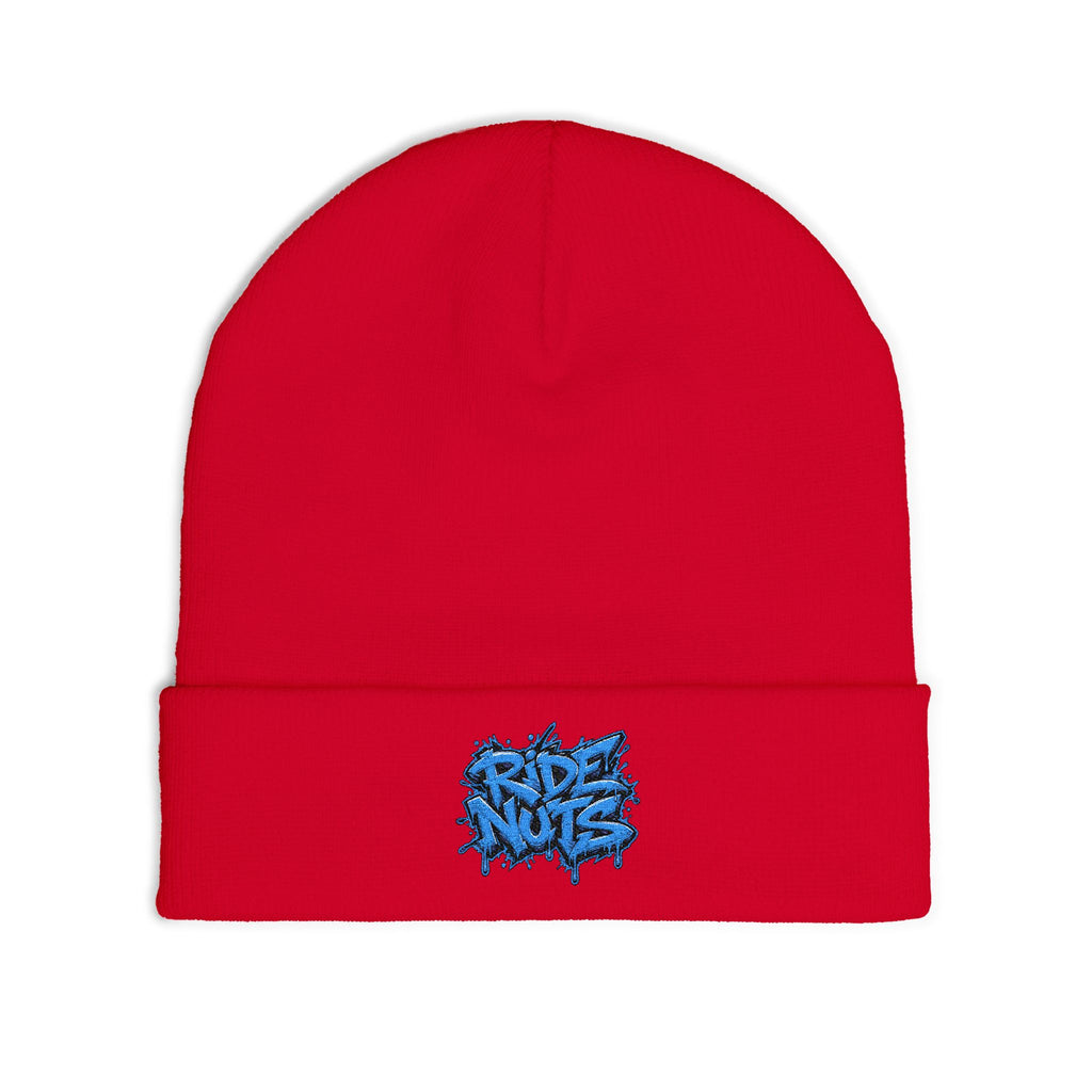 Embroidered 'Rise Nite' Graffiti Knit Beanie — Streetwear Winter Hat