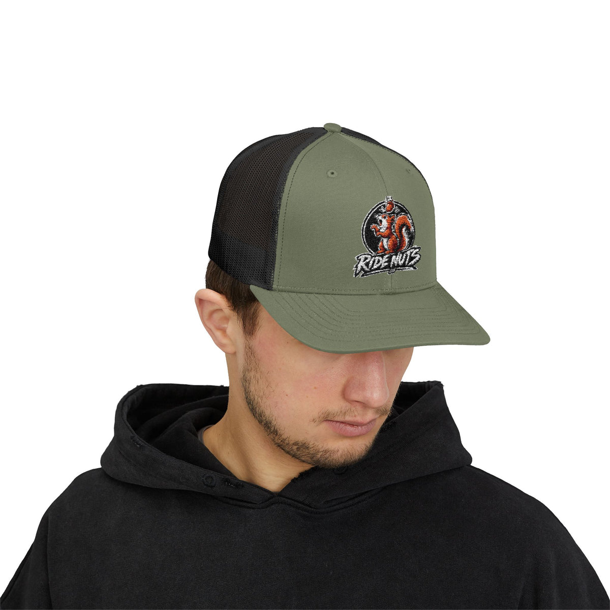 Snapback Trucker Cap — Retro Squirrel Logo Casual Baseball Hat