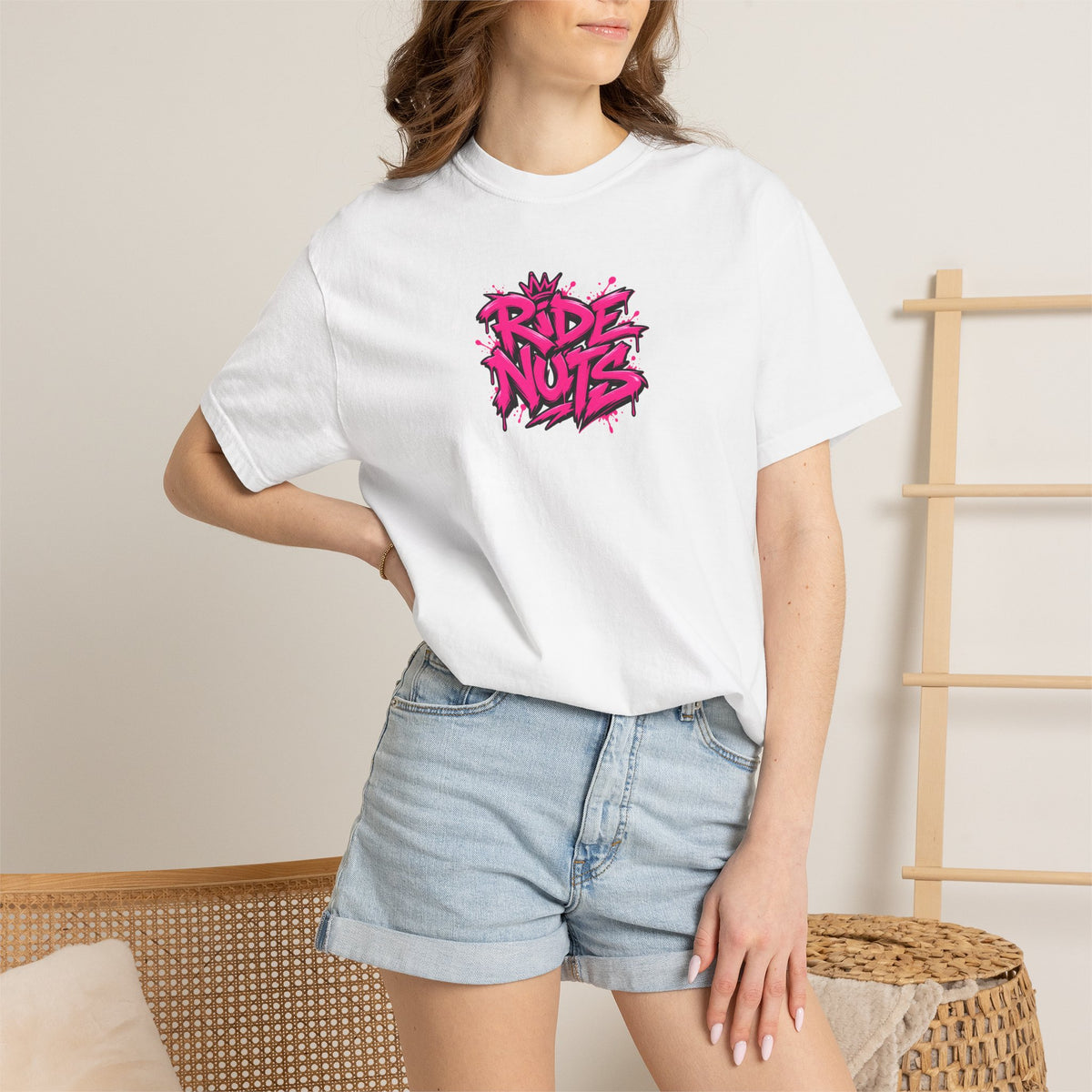 Ride Nuts Scooter T-Shirt — Graphic French Text "Rentre Moi!" Streetwear