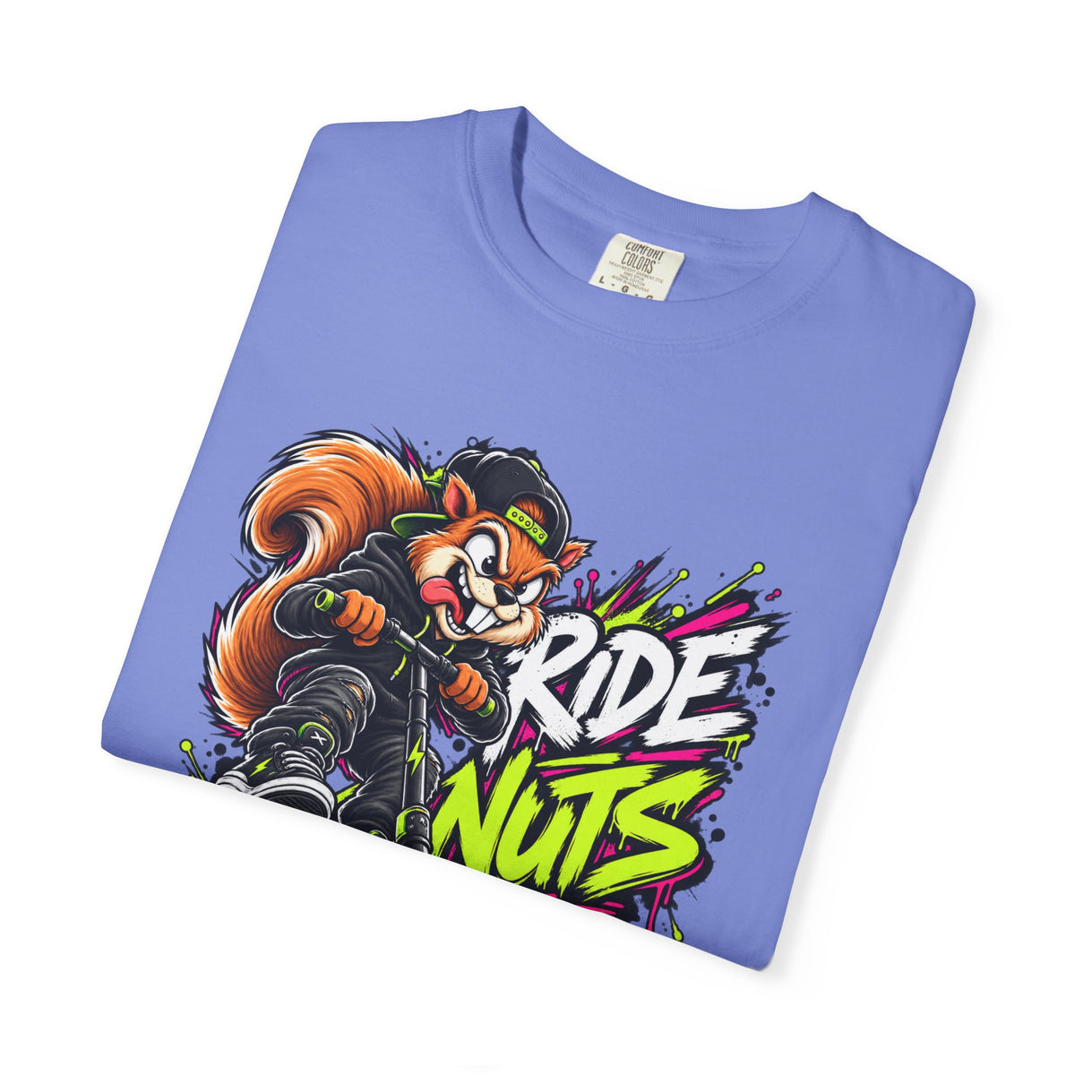 T-Shirt — 'Ride Nuts' Squirrel Scooter Graphic Tee