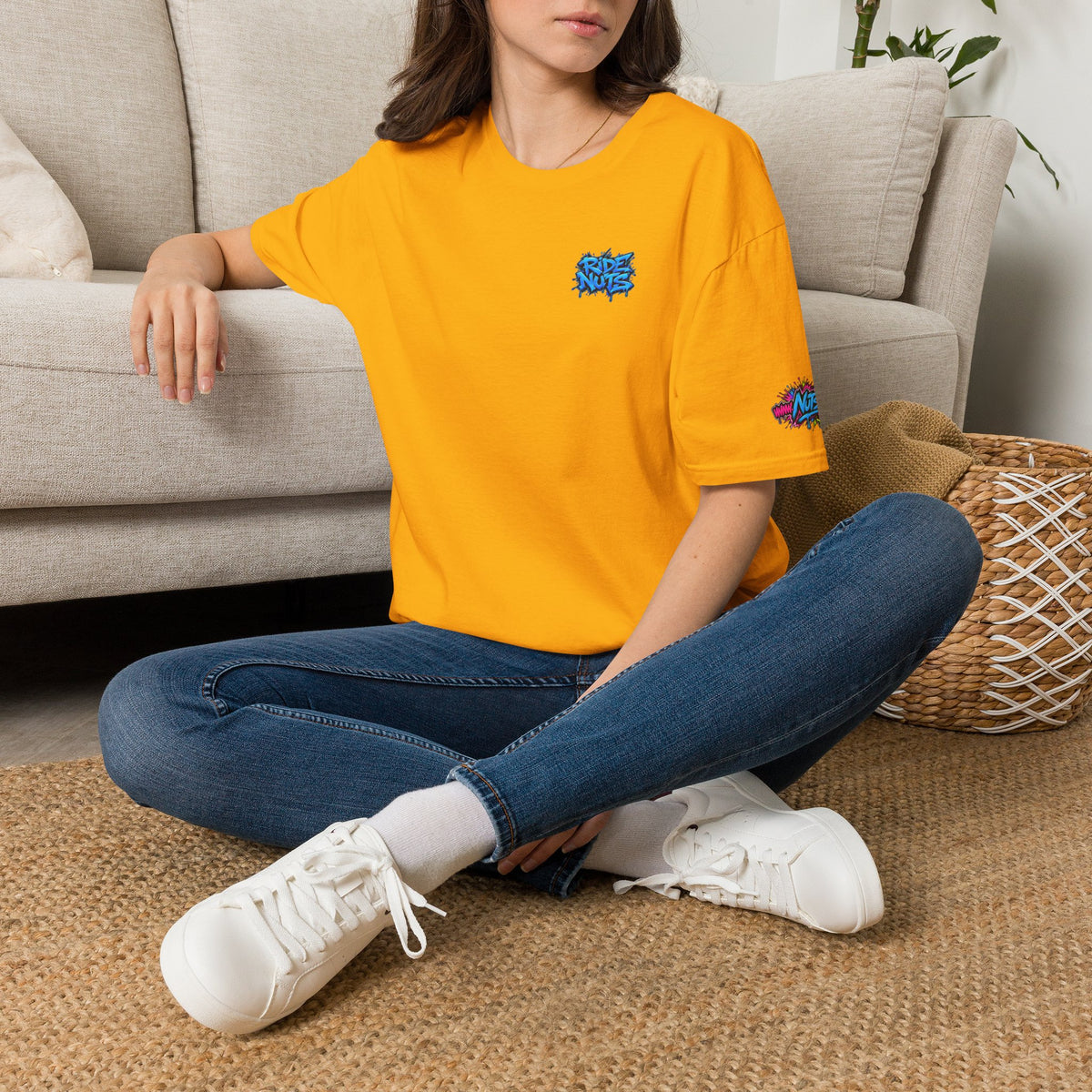 Graffiti Blue “Ride Nuts” Tee — Casual Streetwear T-Shirt