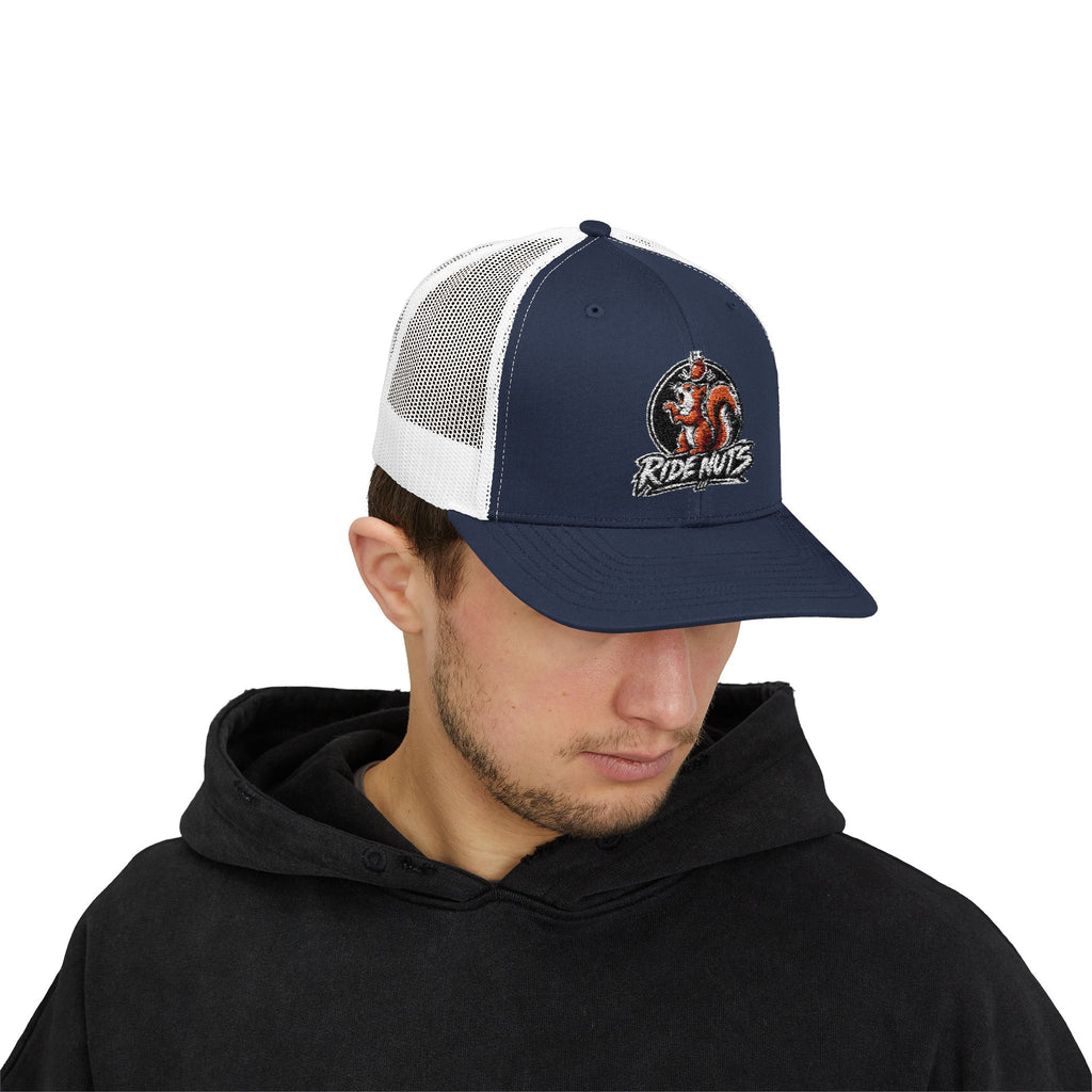 Snapback Trucker Cap — Retro Squirrel Logo Casual Baseball Hat