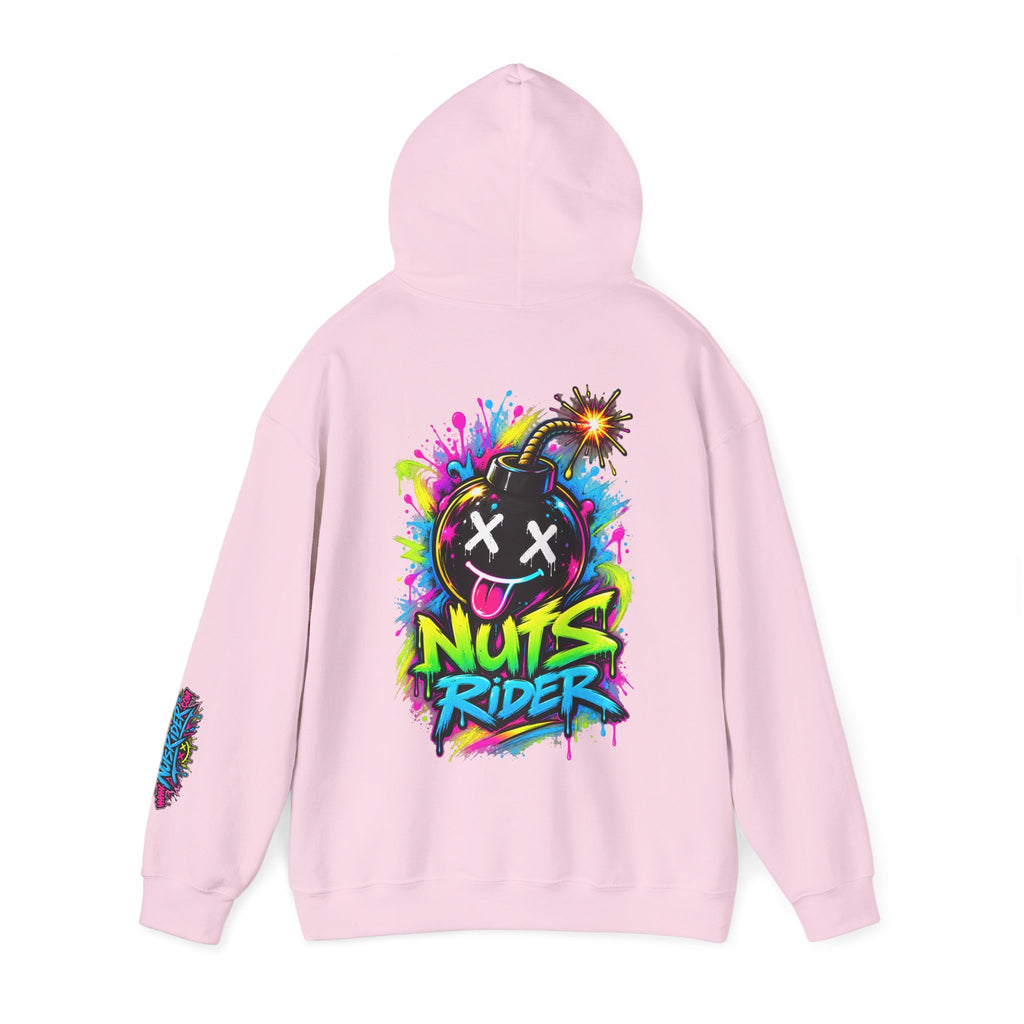 Nuts Rider Graphic Hoodie — Colorful Bomb Mascot Streetwear !