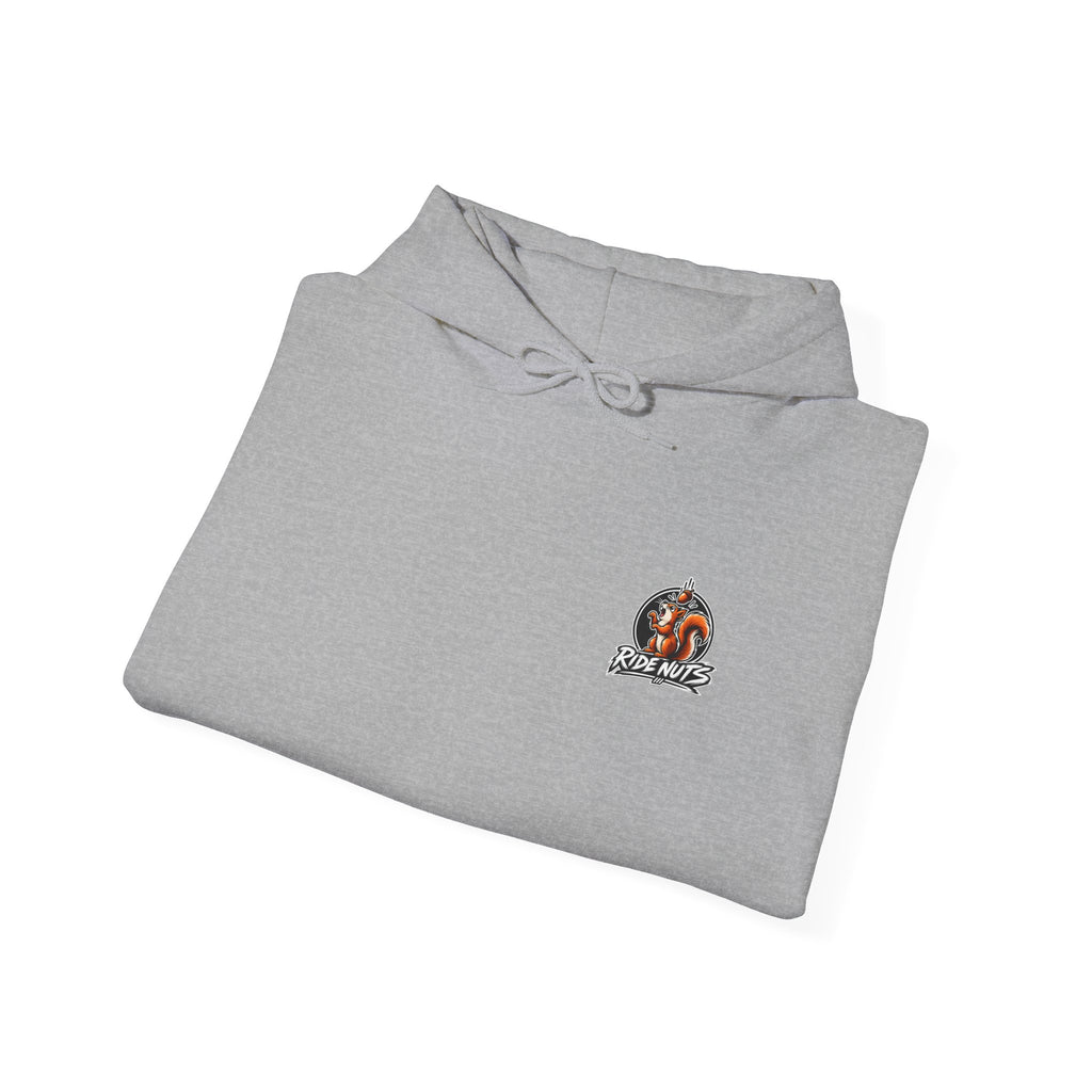 Ride Nuts Graphic Hoodie — Colorful Rock Hand Skull Moto Pullover