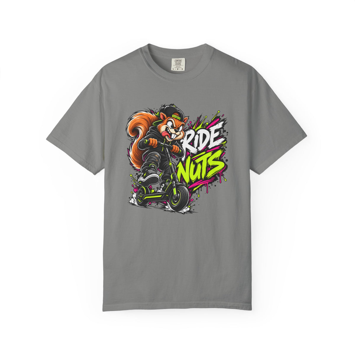 T-Shirt — 'Ride Nuts' Squirrel Scooter Graphic Tee