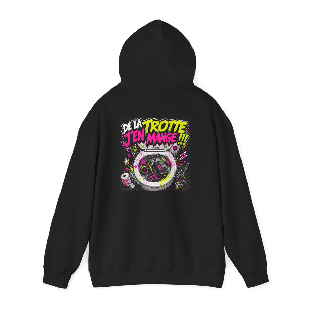 Copy of Graphic Hoodie — Neon Raccoon 'De La Nuit J'en Mange' Streetwear Pullover