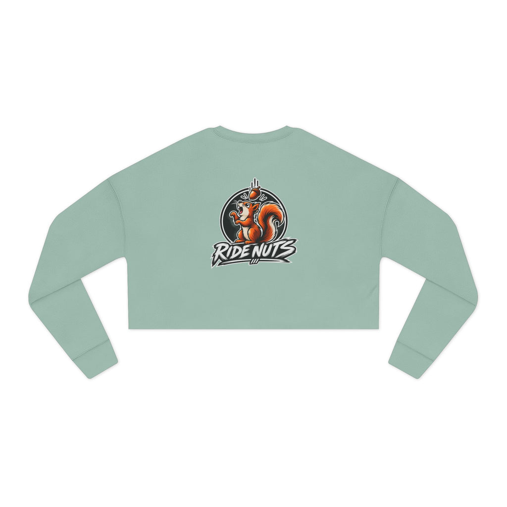 Cropped Sweatshirt — 'Ride Nutz' Squirrel Graphic Crop Top (Eat More Heart Badge)