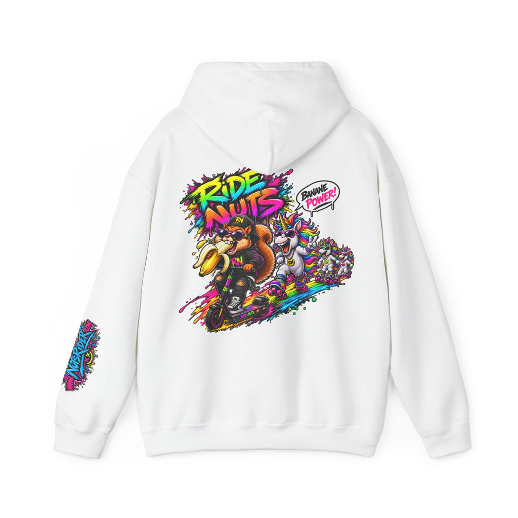 Nuts Rider Graphic Hoodie — "Ride Nuts" Colorful Skate/Scooter Streetwear