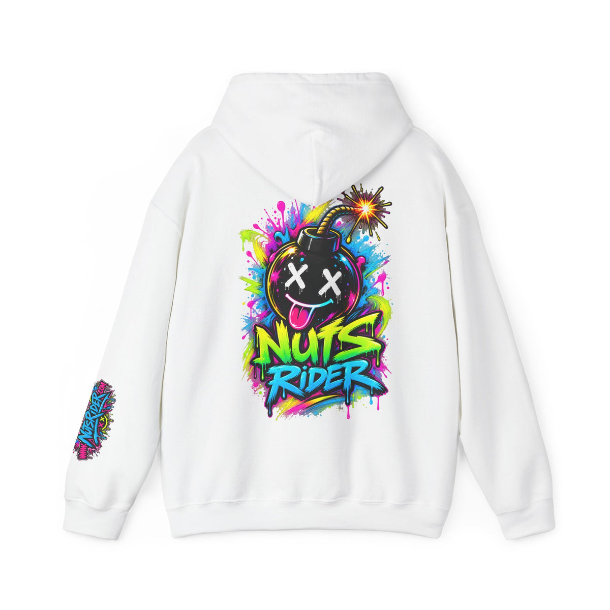 Nuts Rider Graphic Hoodie — Colorful Bomb Mascot Streetwear !