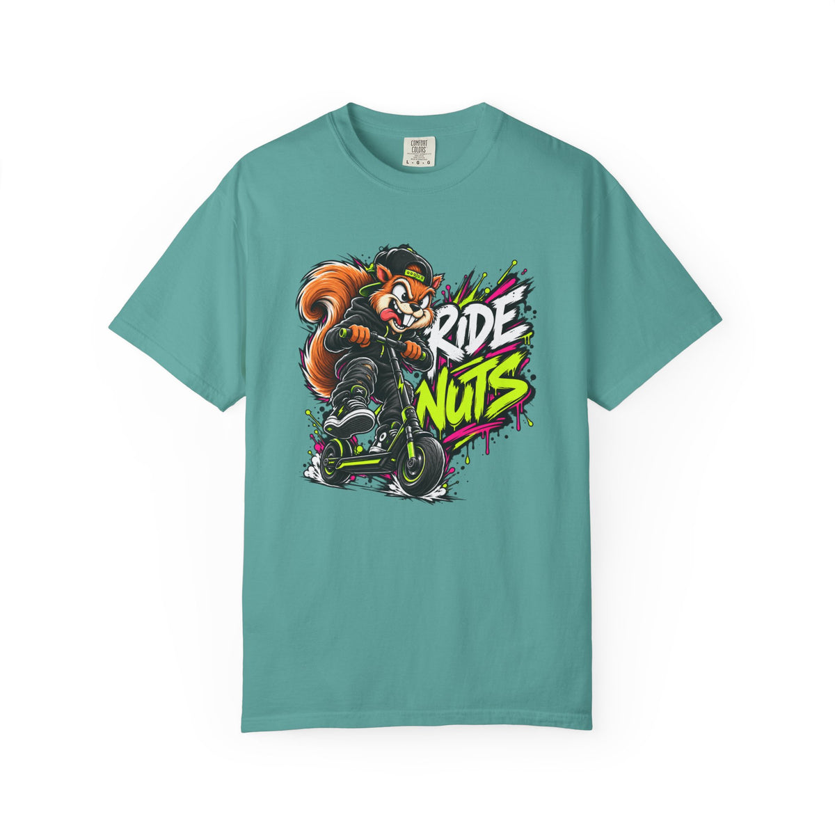 T-Shirt — 'Ride Nuts' Squirrel Scooter Graphic Tee