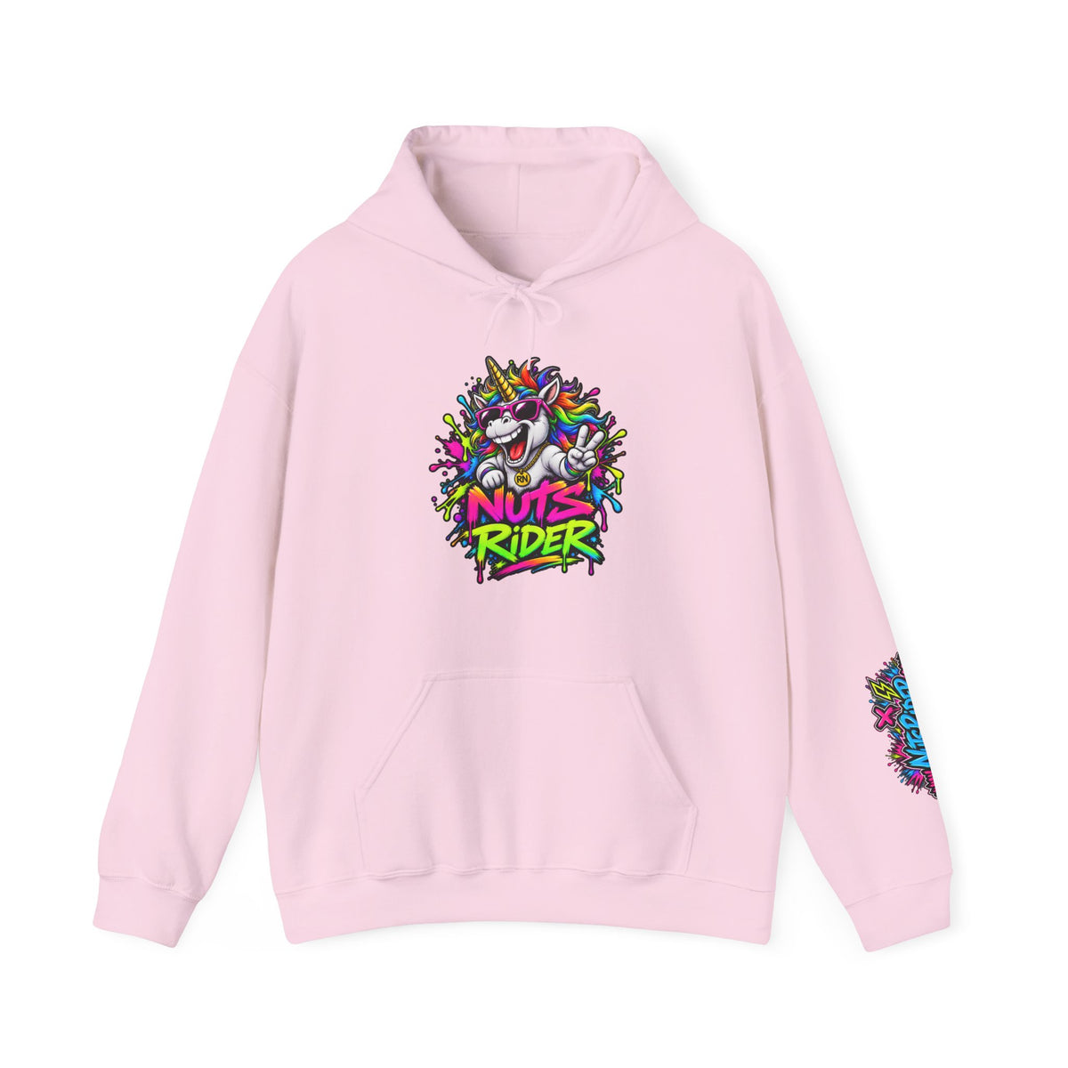 Nuts Rider Graphic Hoodie — "Ride Nuts" Colorful Skate/Scooter Streetwear