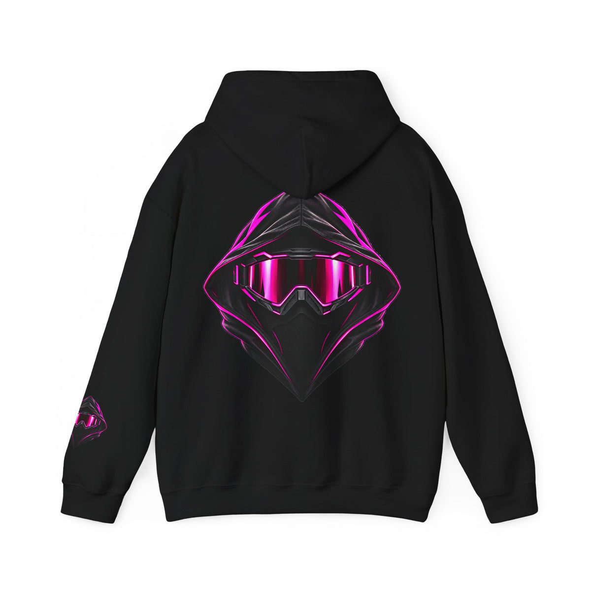 Nuts Rider Neon Shadow Hoodie – Black & Magenta