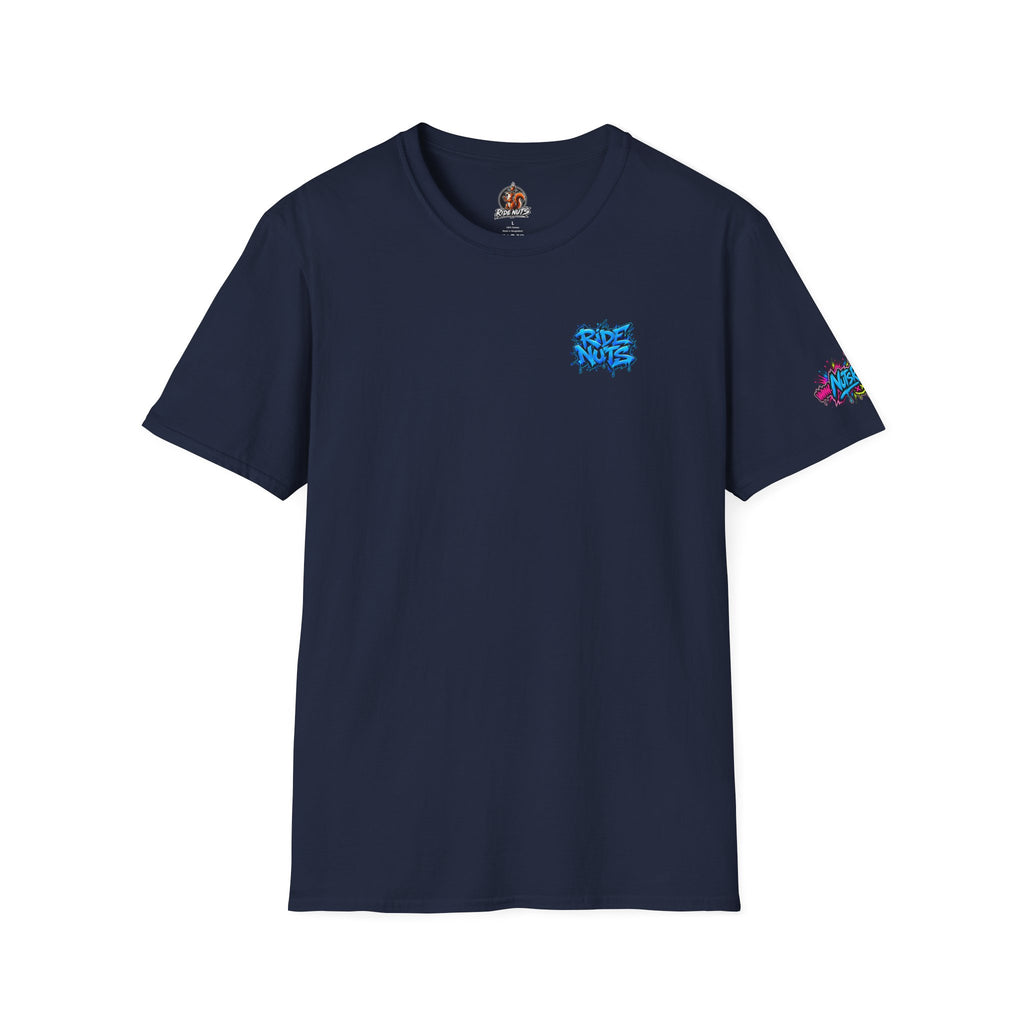 Graffiti Blue “Ride Nuts” Tee — Casual Streetwear T-Shirt