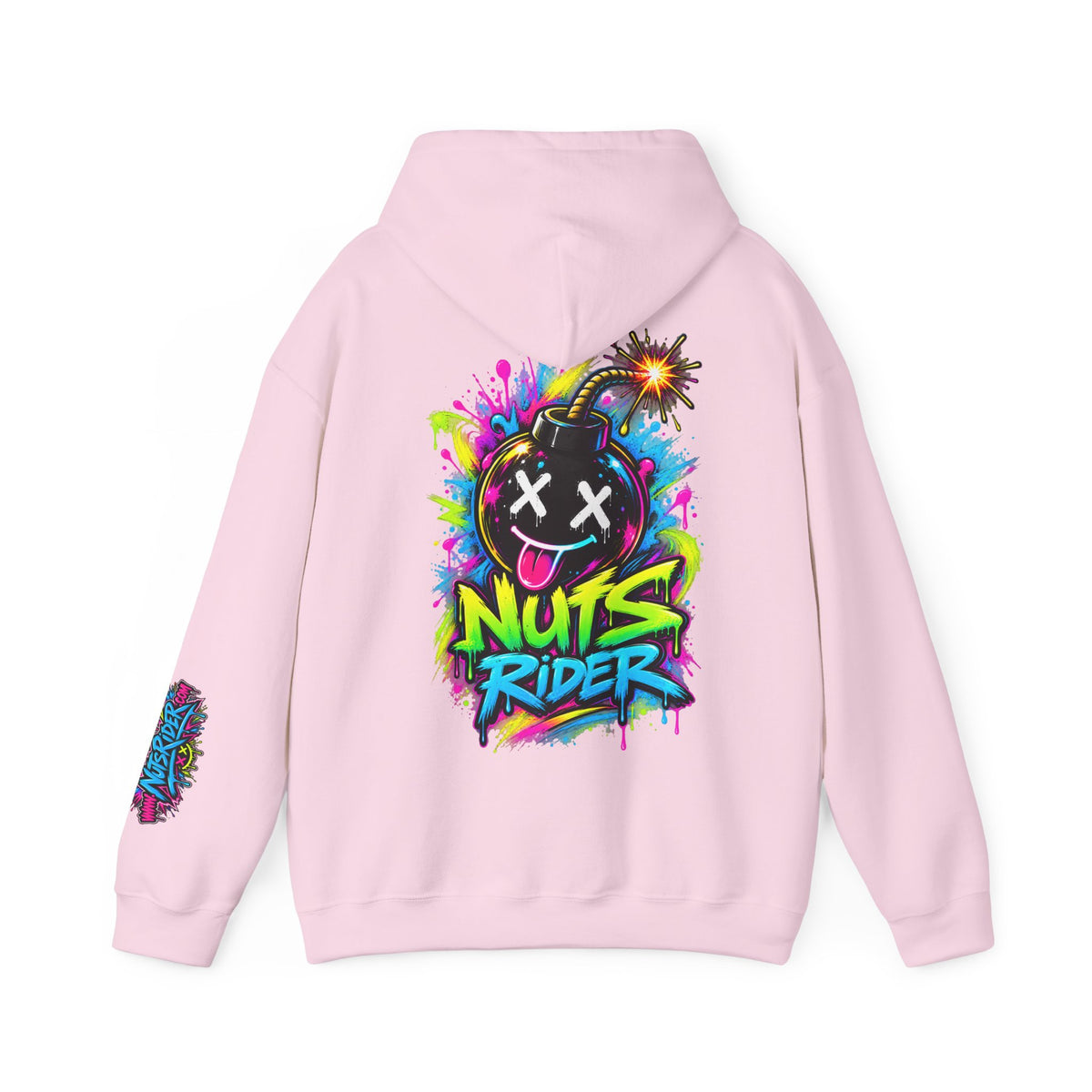 Nuts Rider Graphic Hoodie — Colorful Bomb Mascot Streetwear !