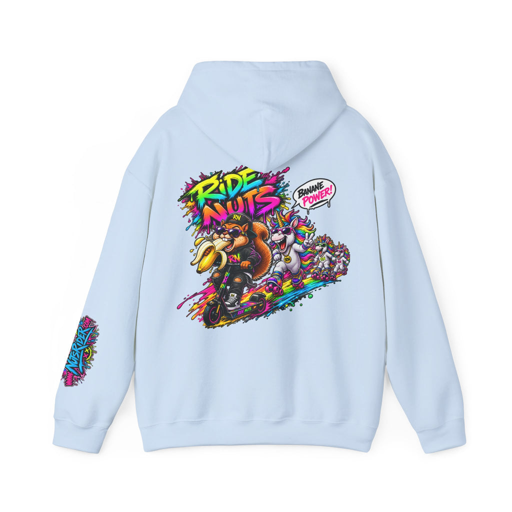 Nuts Rider Graphic Hoodie — "Ride Nuts" Colorful Skate/Scooter Streetwear
