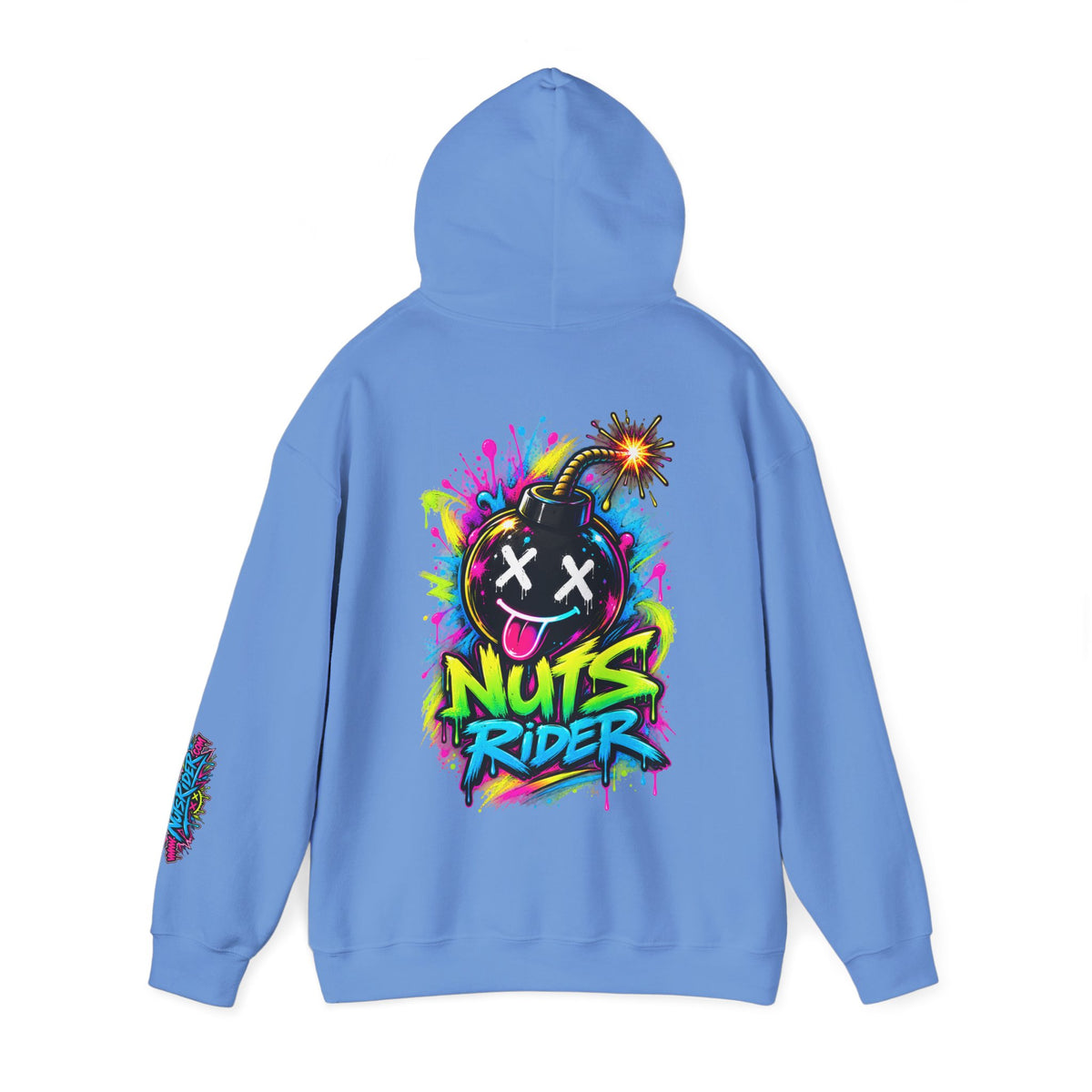 Nuts Rider Graphic Hoodie — Colorful Bomb Mascot Streetwear !