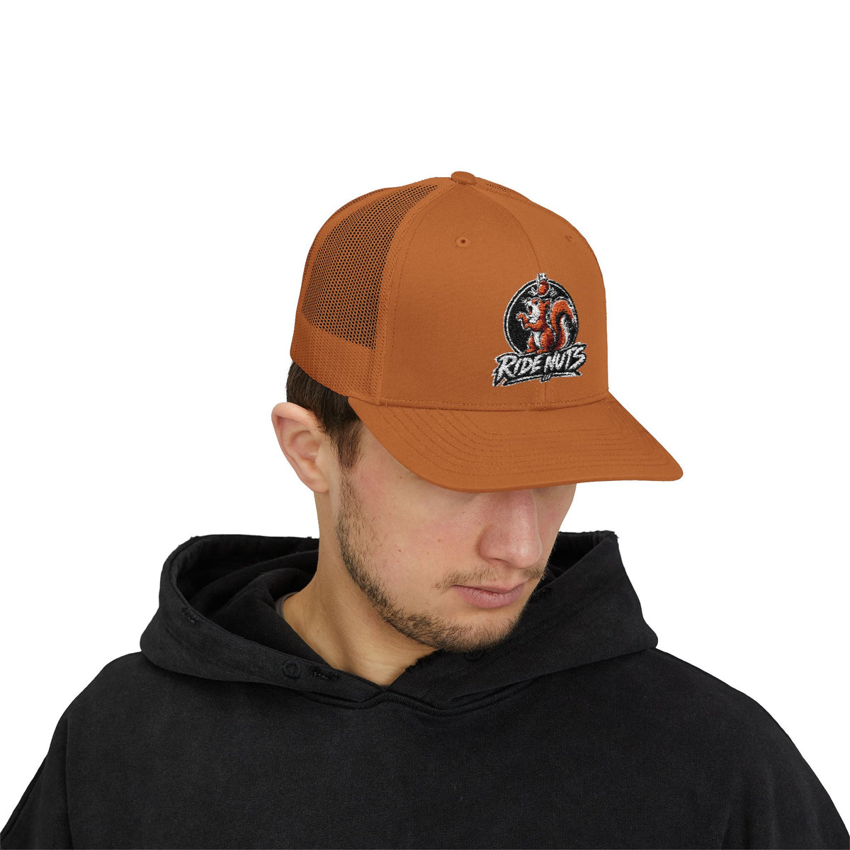 Snapback Trucker Cap — Retro Squirrel Logo Casual Baseball Hat