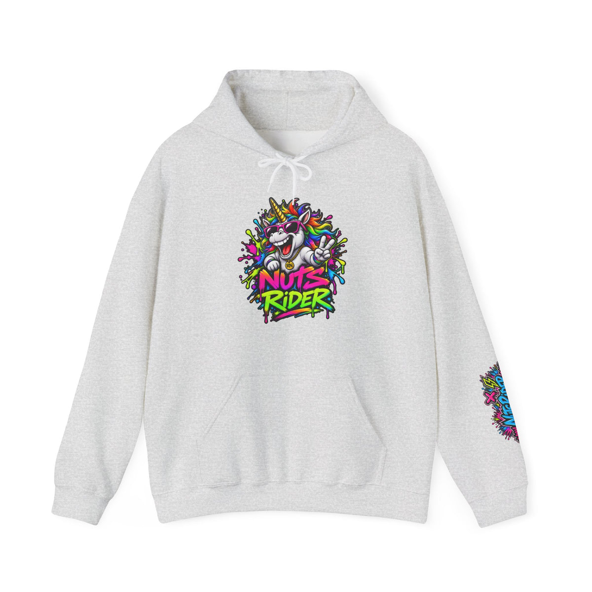 Nuts Rider Graphic Hoodie — "Ride Nuts" Colorful Skate/Scooter Streetwear