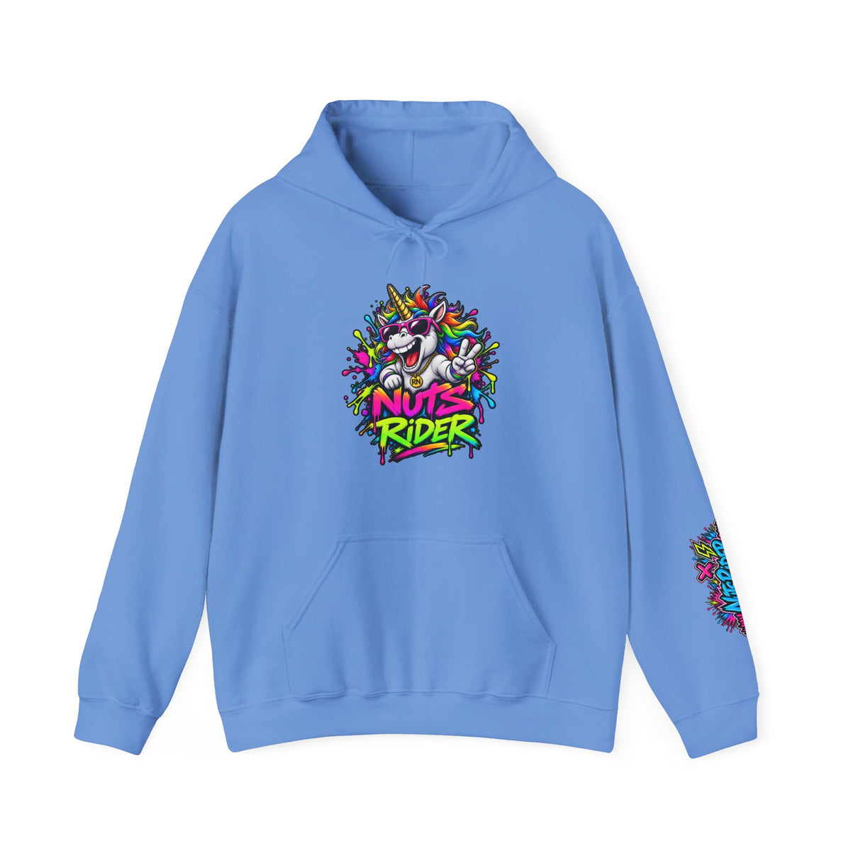 Nuts Rider Graphic Hoodie — "Ride Nuts" Colorful Skate/Scooter Streetwear