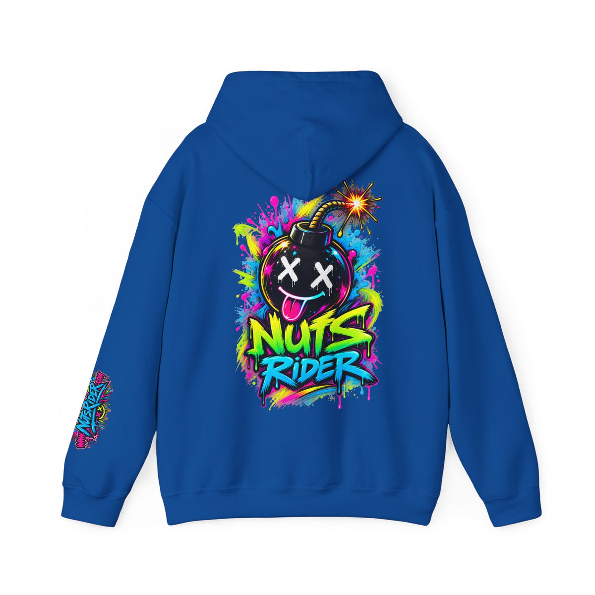 Nuts Rider Graphic Hoodie — Colorful Bomb Mascot Streetwear !