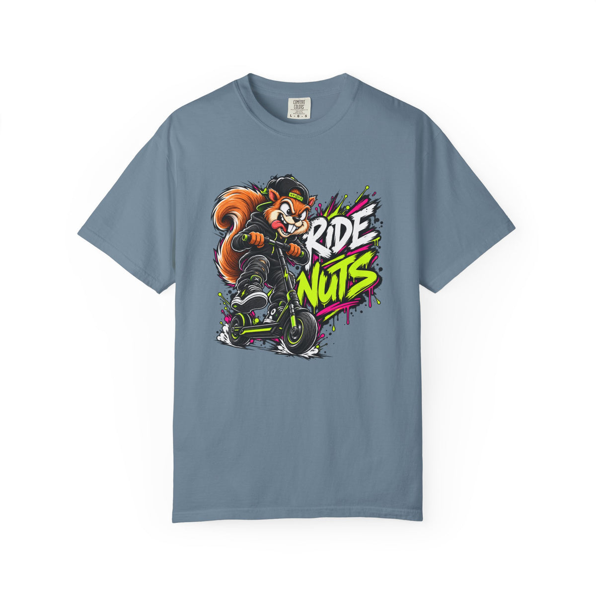 T-Shirt — 'Ride Nuts' Squirrel Scooter Graphic Tee