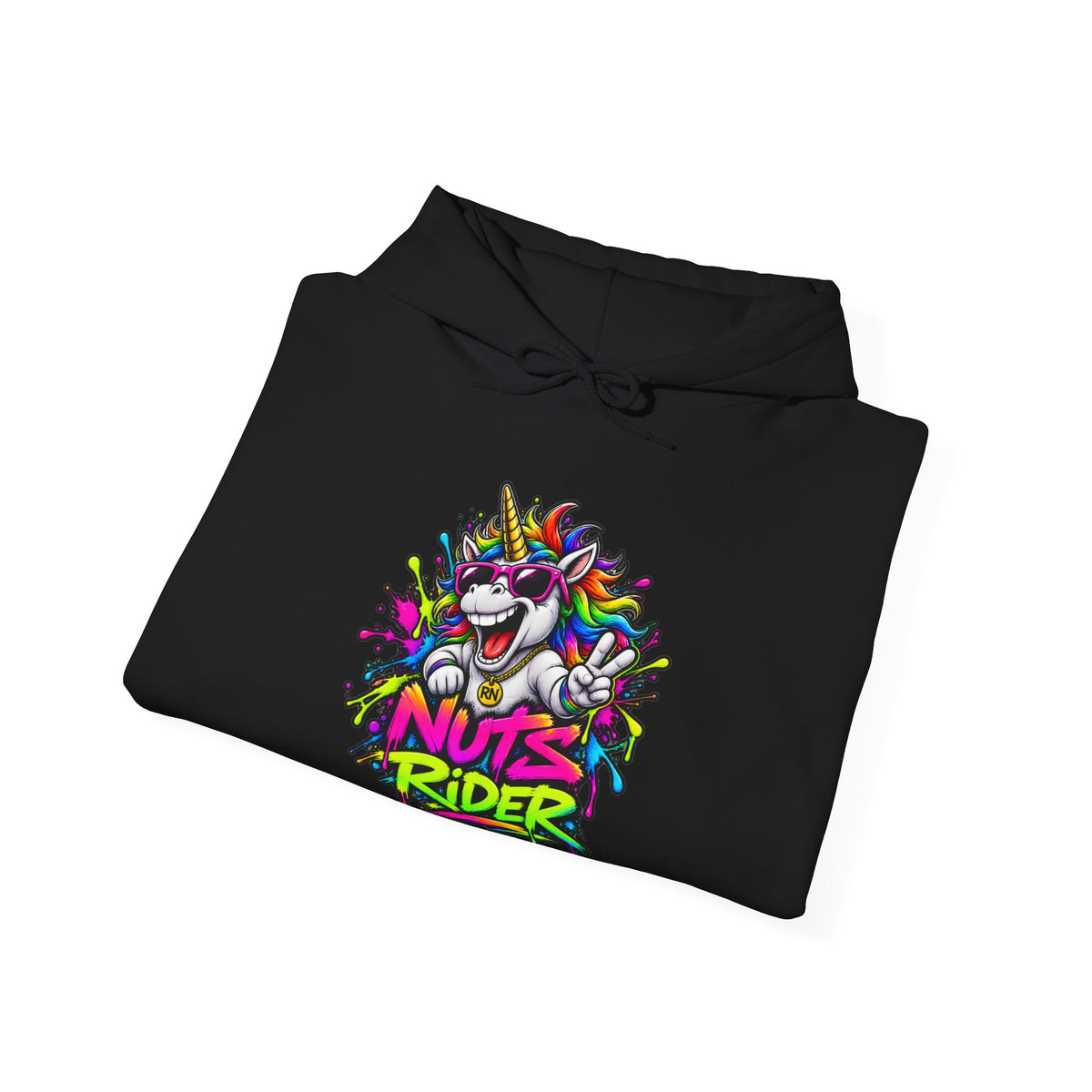 Nuts Rider Graphic Hoodie — "Ride Nuts" Colorful Skate/Scooter Streetwear