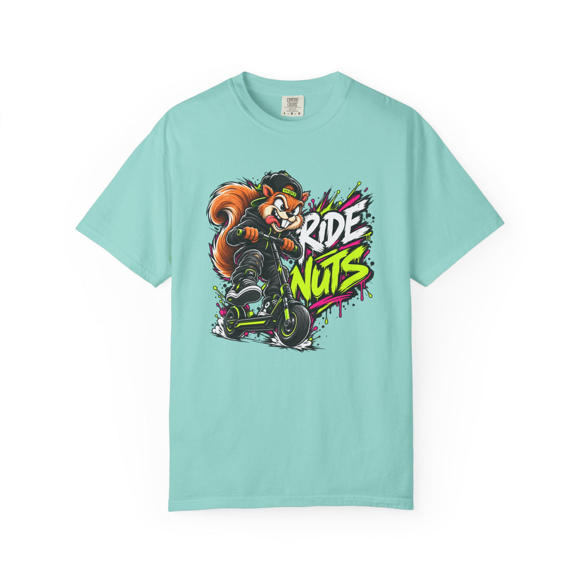 T-Shirt — 'Ride Nuts' Squirrel Scooter Graphic Tee
