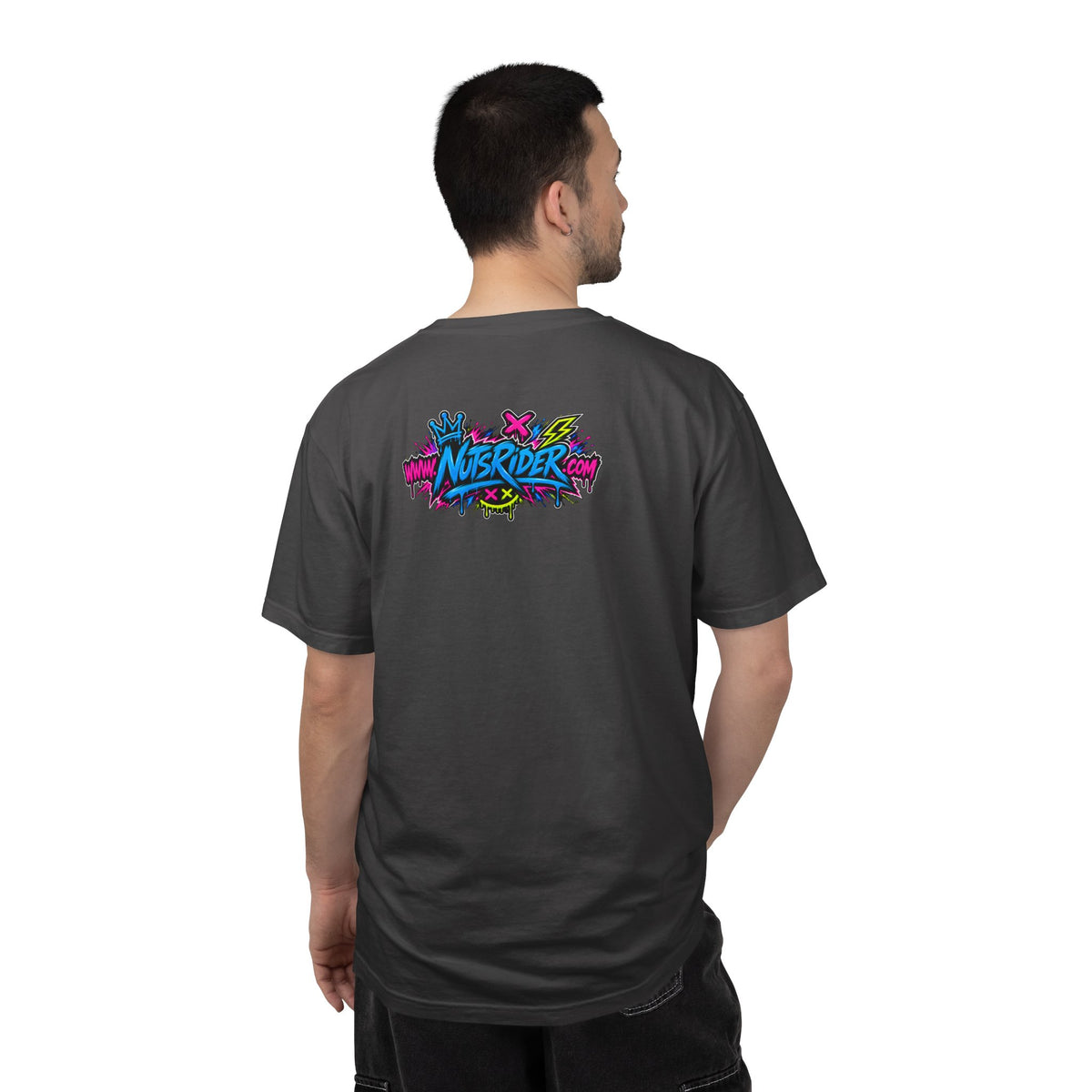 Graffiti Smiley T-Shirt — Neon Street Art Graphic Tee