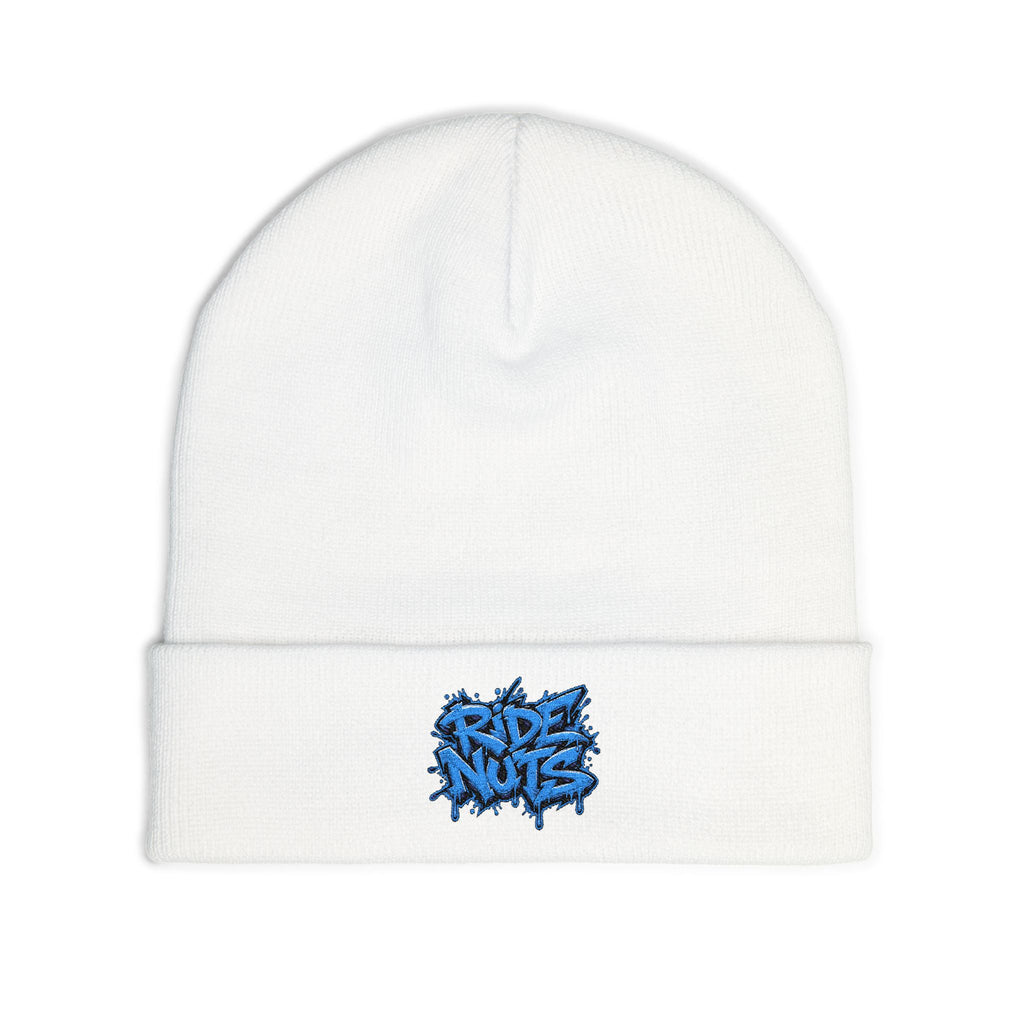 Embroidered 'Rise Nite' Graffiti Knit Beanie — Streetwear Winter Hat