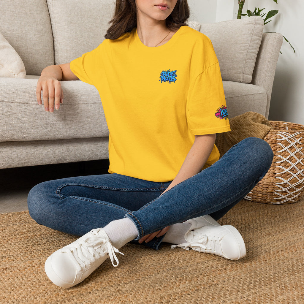 Graffiti Blue “Ride Nuts” Tee — Casual Streetwear T-Shirt