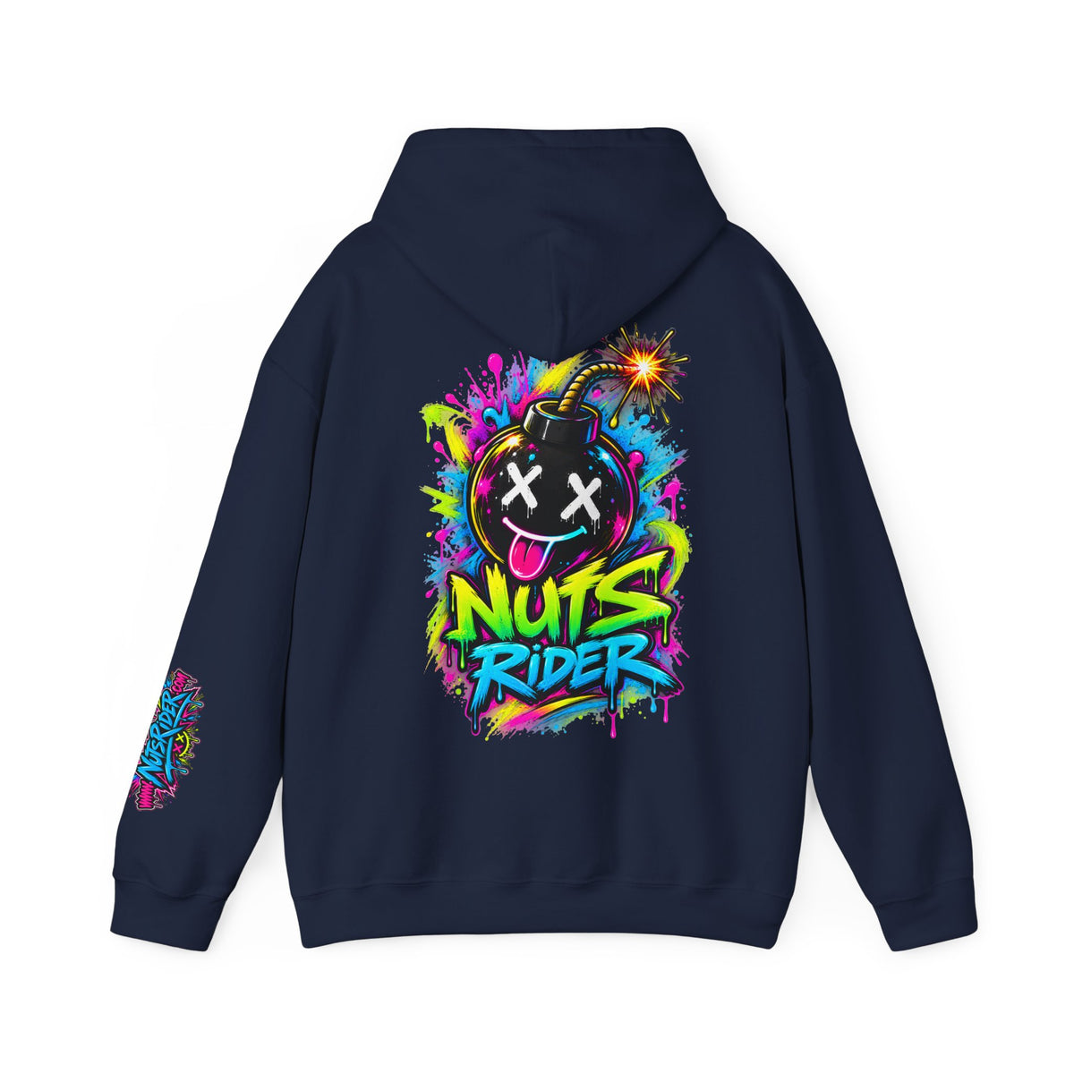 Nuts Rider Graphic Hoodie — Colorful Bomb Mascot Streetwear !