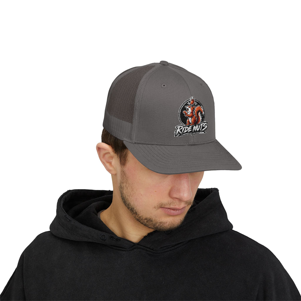Snapback Trucker Cap — Retro Squirrel Logo Casual Baseball Hat