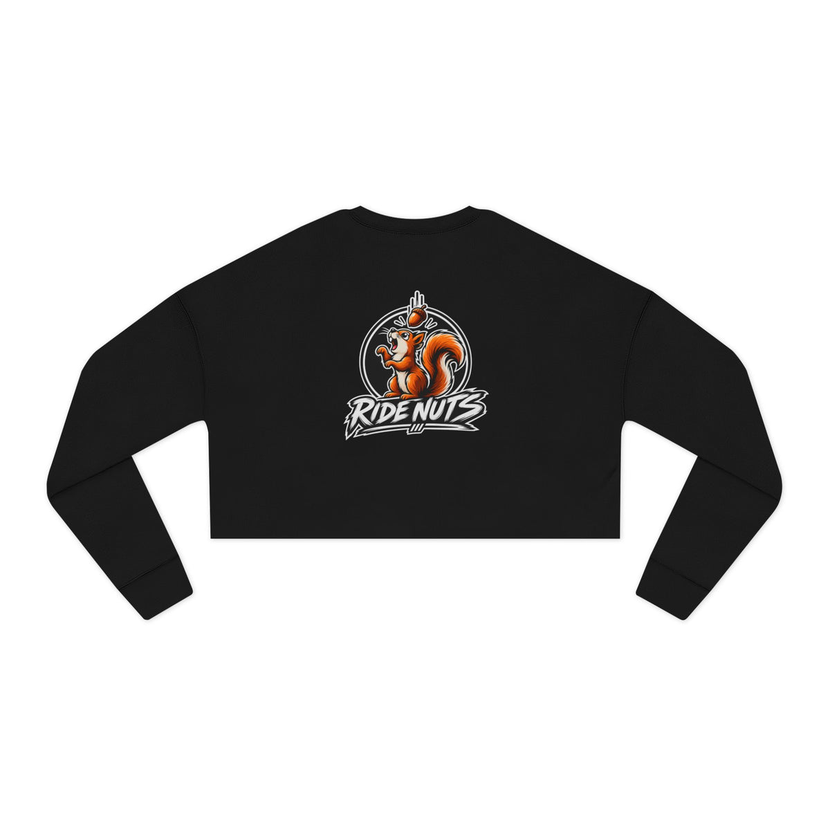 Cropped Sweatshirt — 'Ride Nutz' Squirrel Graphic Crop Top (Eat More Heart Badge)