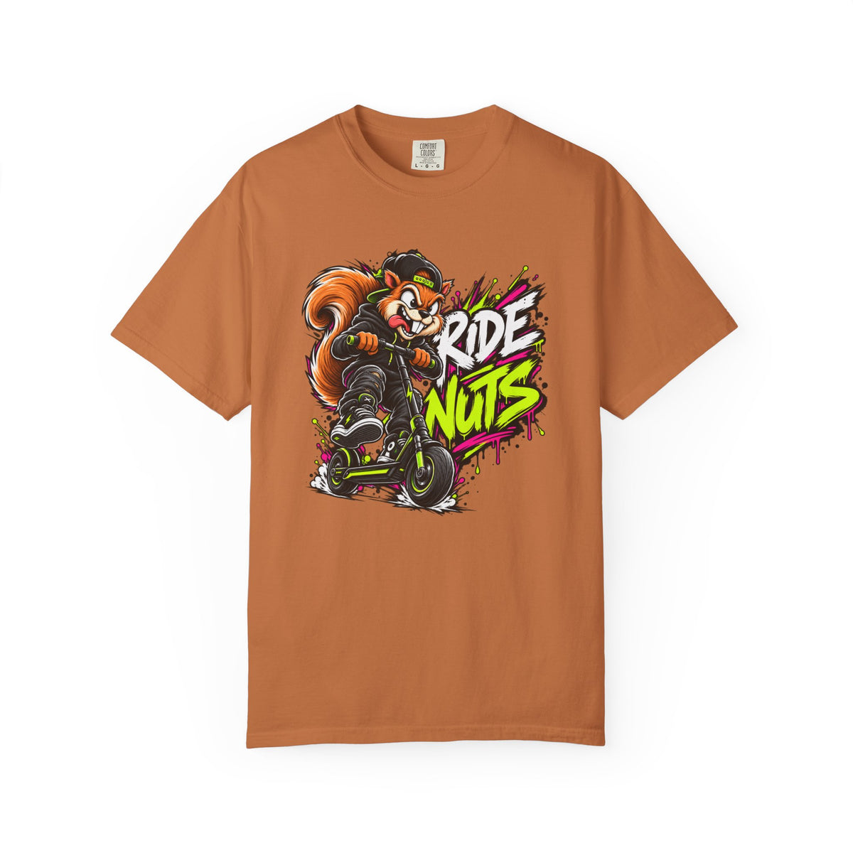 T-Shirt — 'Ride Nuts' Squirrel Scooter Graphic Tee