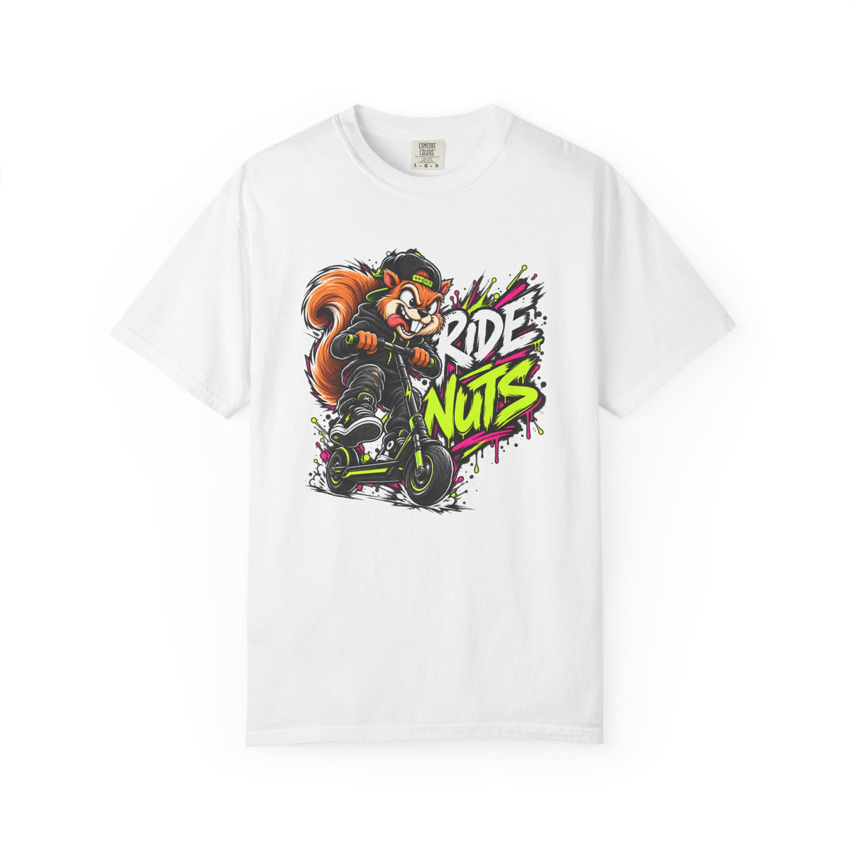 T-Shirt — 'Ride Nuts' Squirrel Scooter Graphic Tee