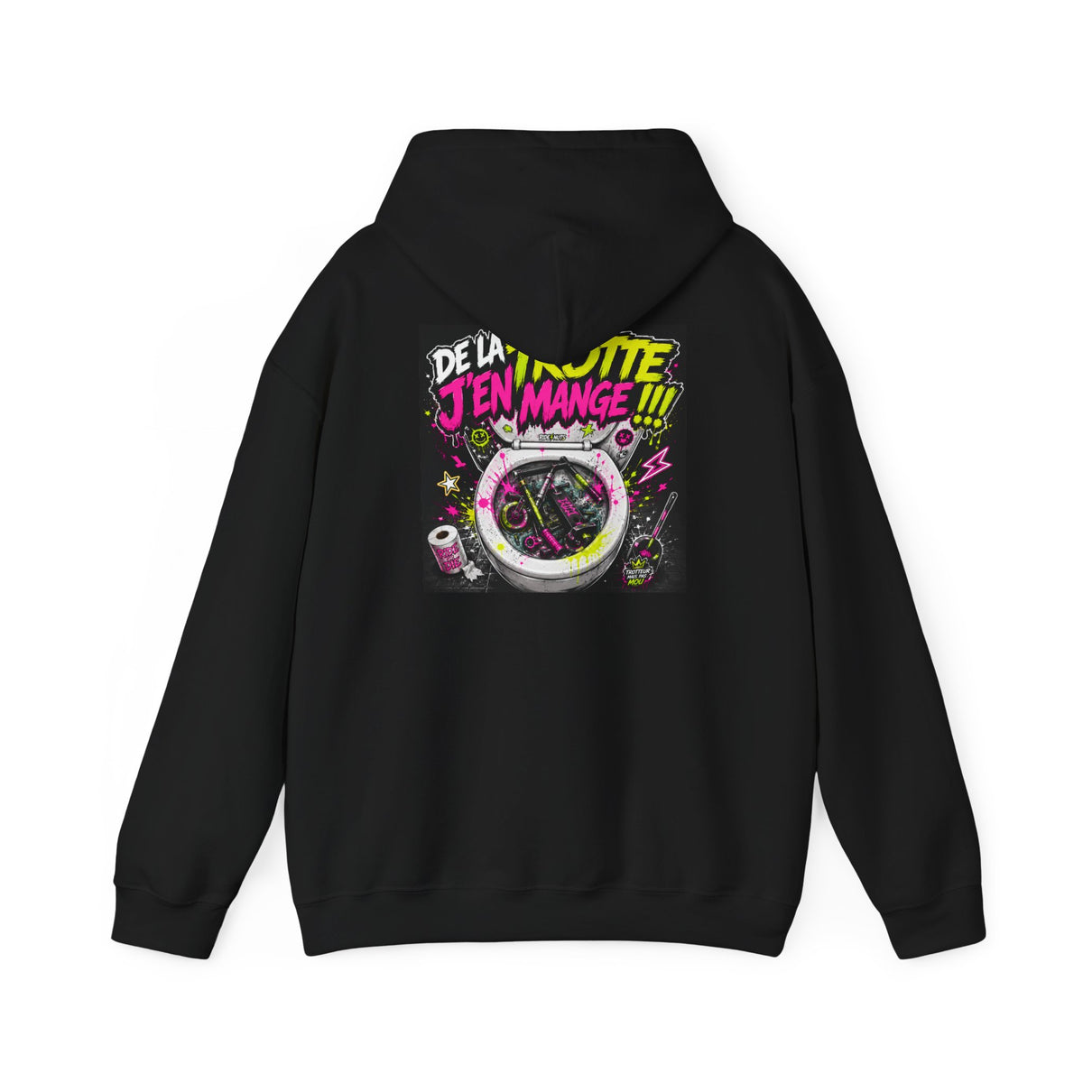 Copy of Graphic Hoodie — Neon Raccoon 'De La Nuit J'en Mange' Streetwear Pullover