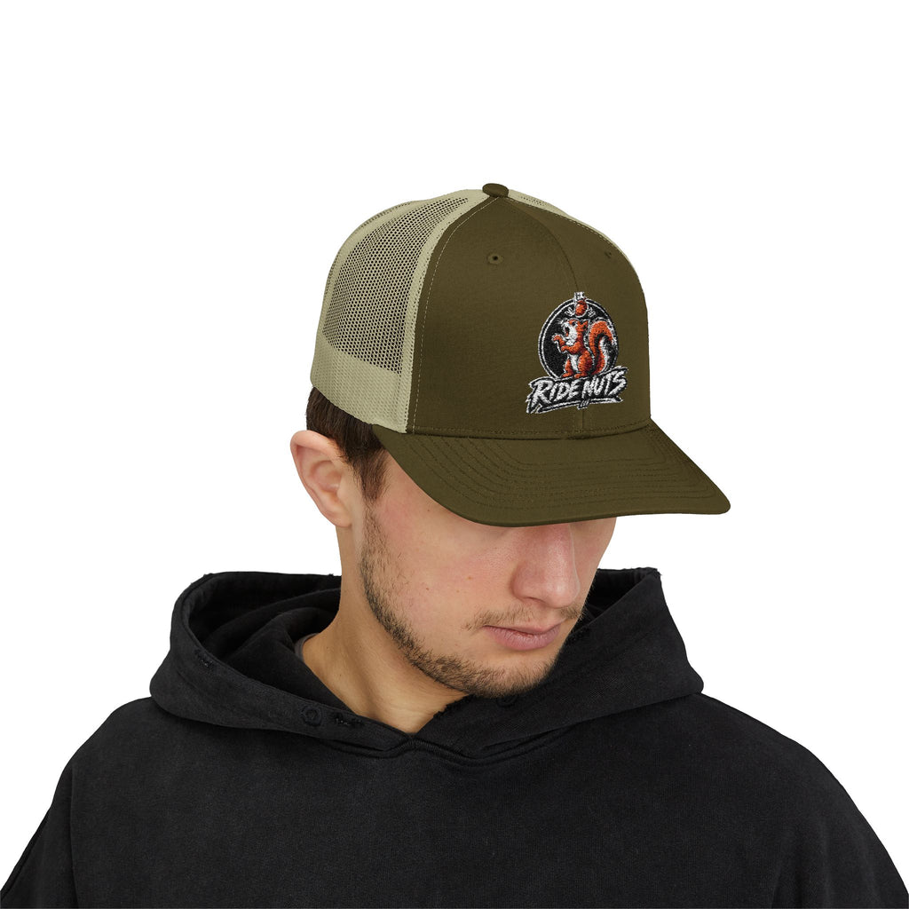 Snapback Trucker Cap — Retro Squirrel Logo Casual Baseball Hat