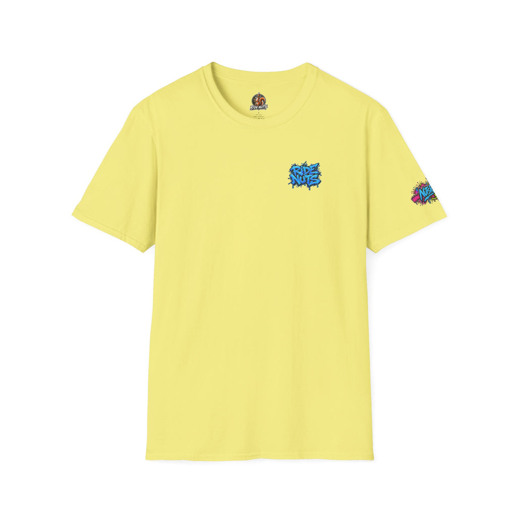 Graffiti Blue “Ride Nuts” Tee — Casual Streetwear T-Shirt