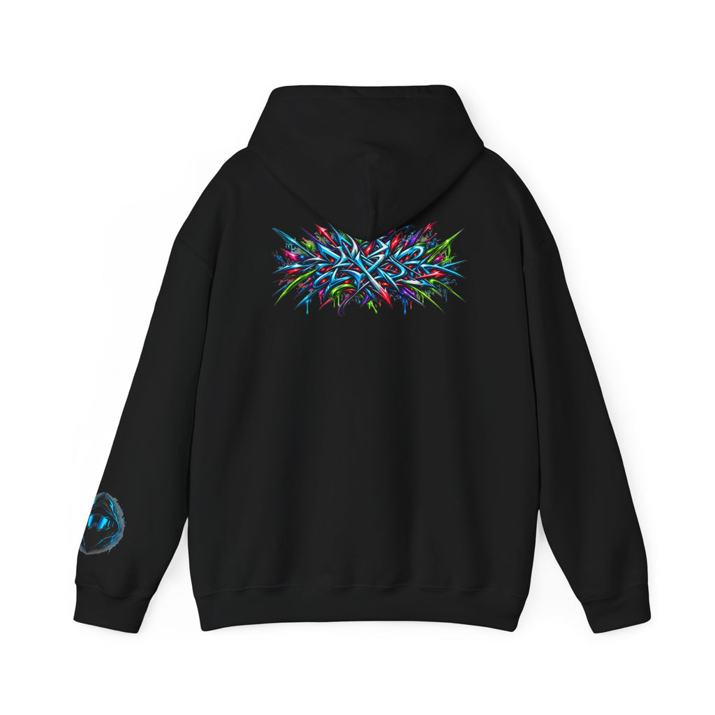 Graphic Hoodie — Neon Raccoon 'De La Nuit J'en Mange' Streetwear Pullover