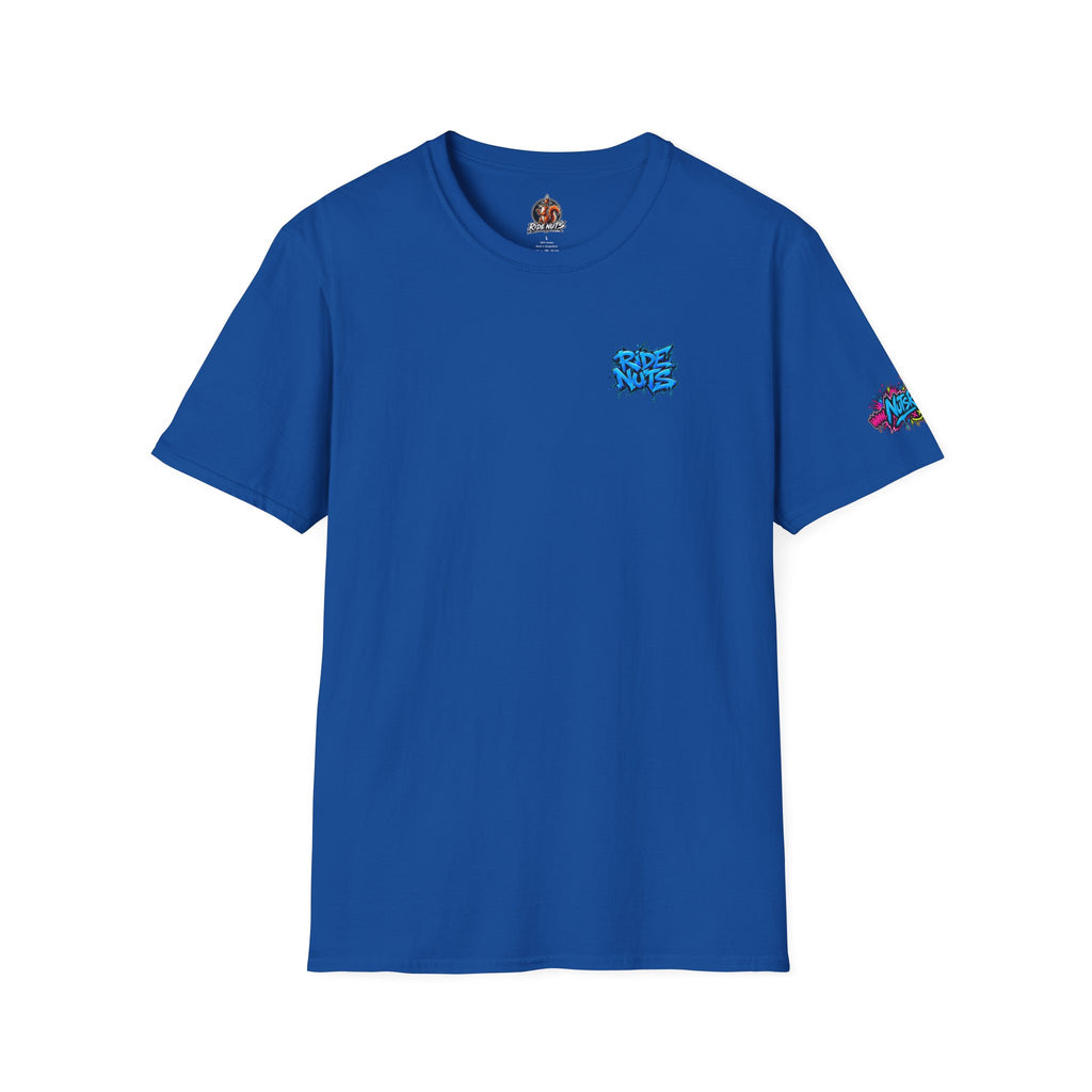 Graffiti Blue “Ride Nuts” Tee — Casual Streetwear T-Shirt