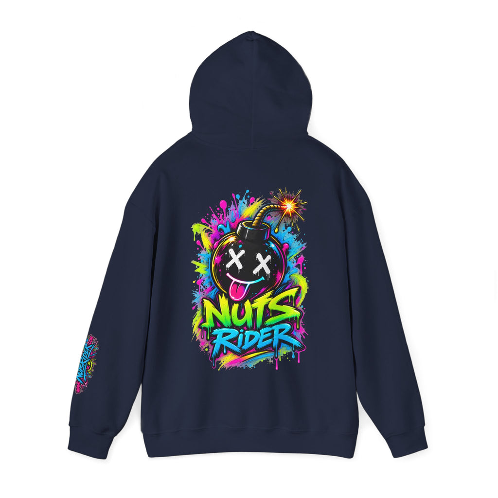 Nuts Rider Graphic Hoodie — Colorful Bomb Mascot Streetwear !