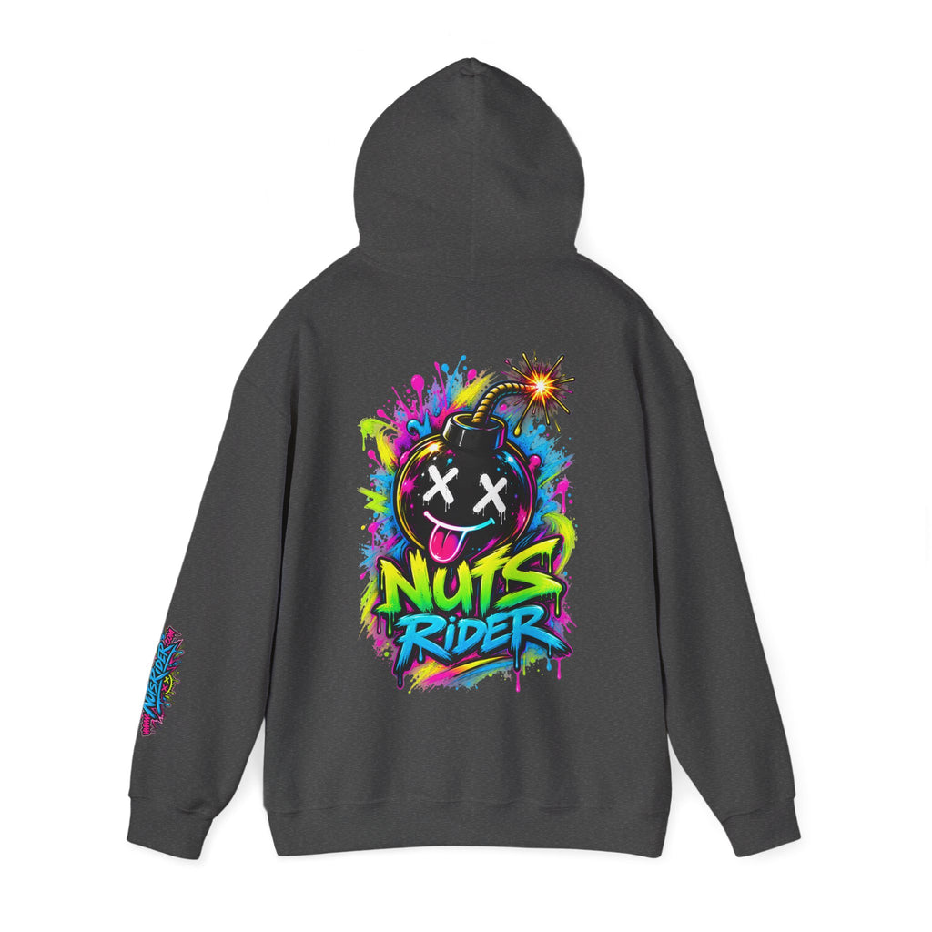 Nuts Rider Graphic Hoodie — Colorful Bomb Mascot Streetwear !
