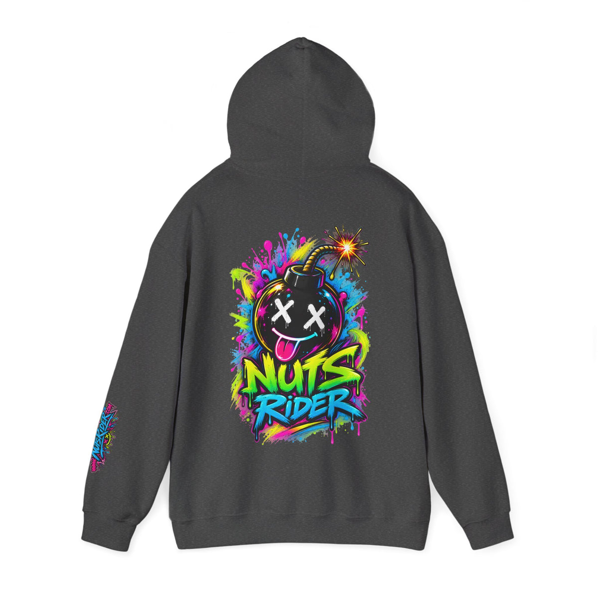 Nuts Rider Graphic Hoodie — Colorful Bomb Mascot Streetwear !