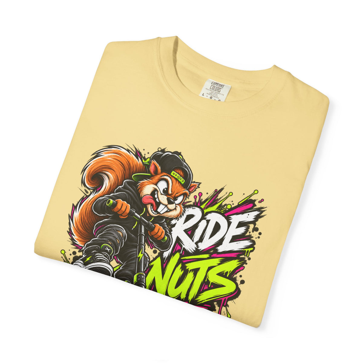 T-Shirt — 'Ride Nuts' Squirrel Scooter Graphic Tee