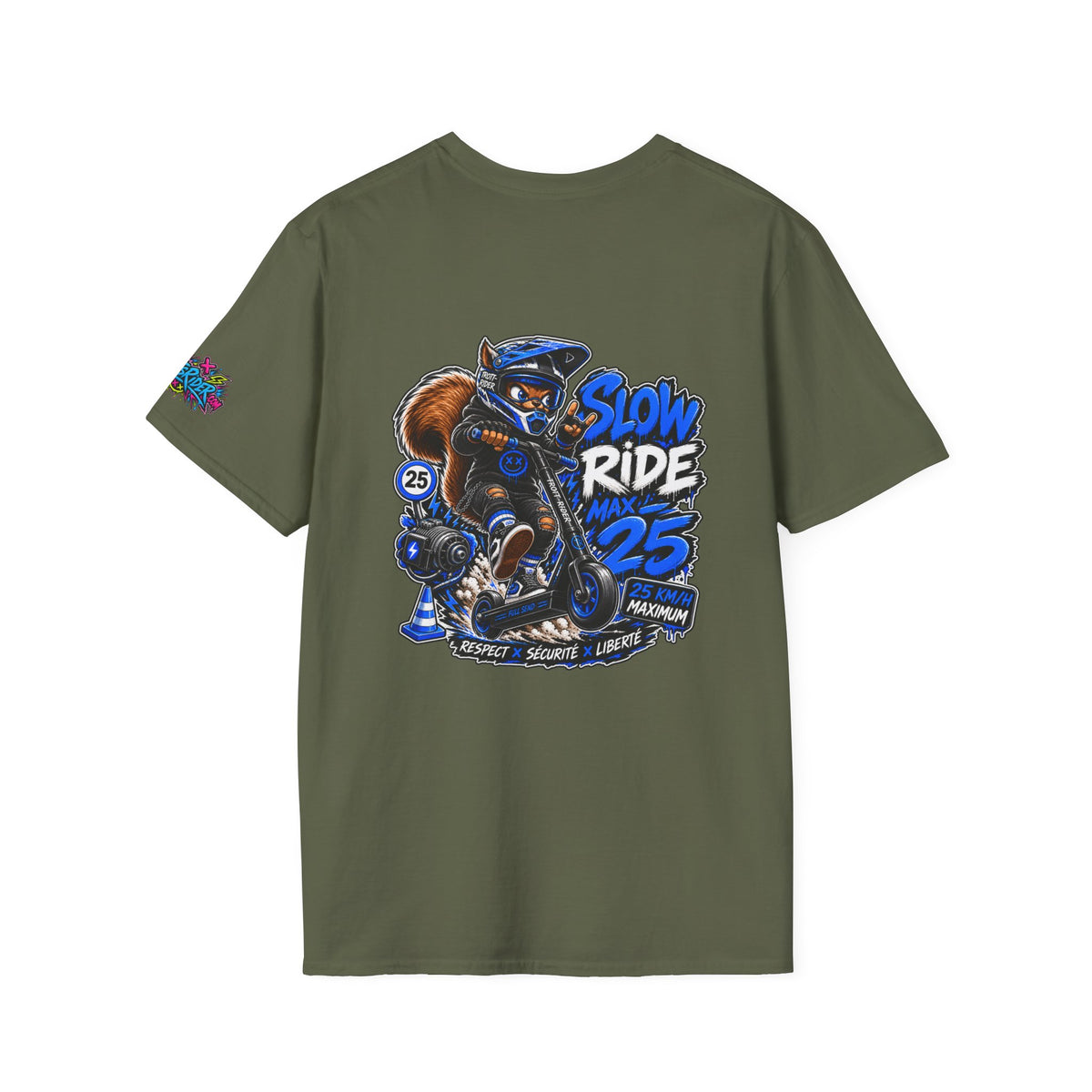 Graffiti Blue “Ride Nuts” Tee — Casual Streetwear T-Shirt