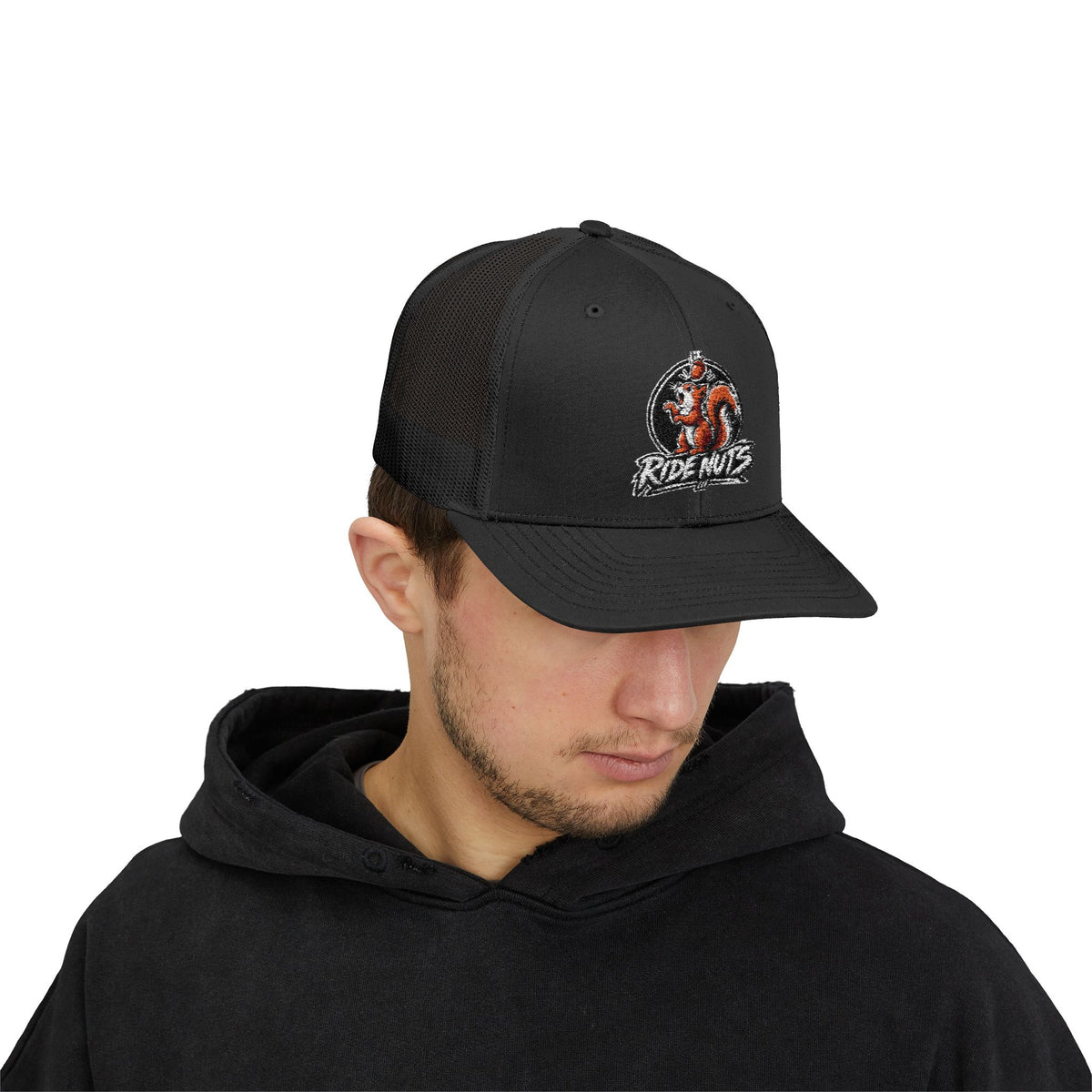 Snapback Trucker Cap — Retro Squirrel Logo Casual Baseball Hat