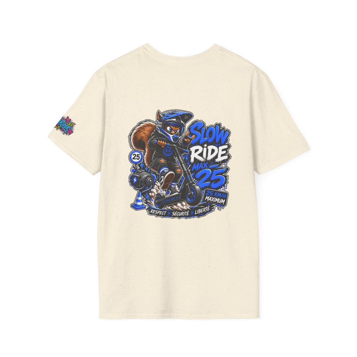 Graffiti Blue “Ride Nuts” Tee — Casual Streetwear T-Shirt