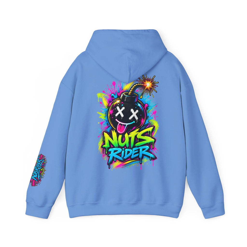 Nuts Rider Graphic Hoodie — Colorful Bomb Mascot Streetwear !