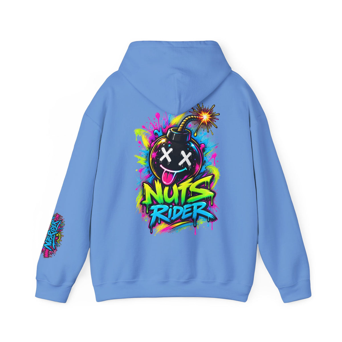 Nuts Rider Graphic Hoodie — Colorful Bomb Mascot Streetwear !