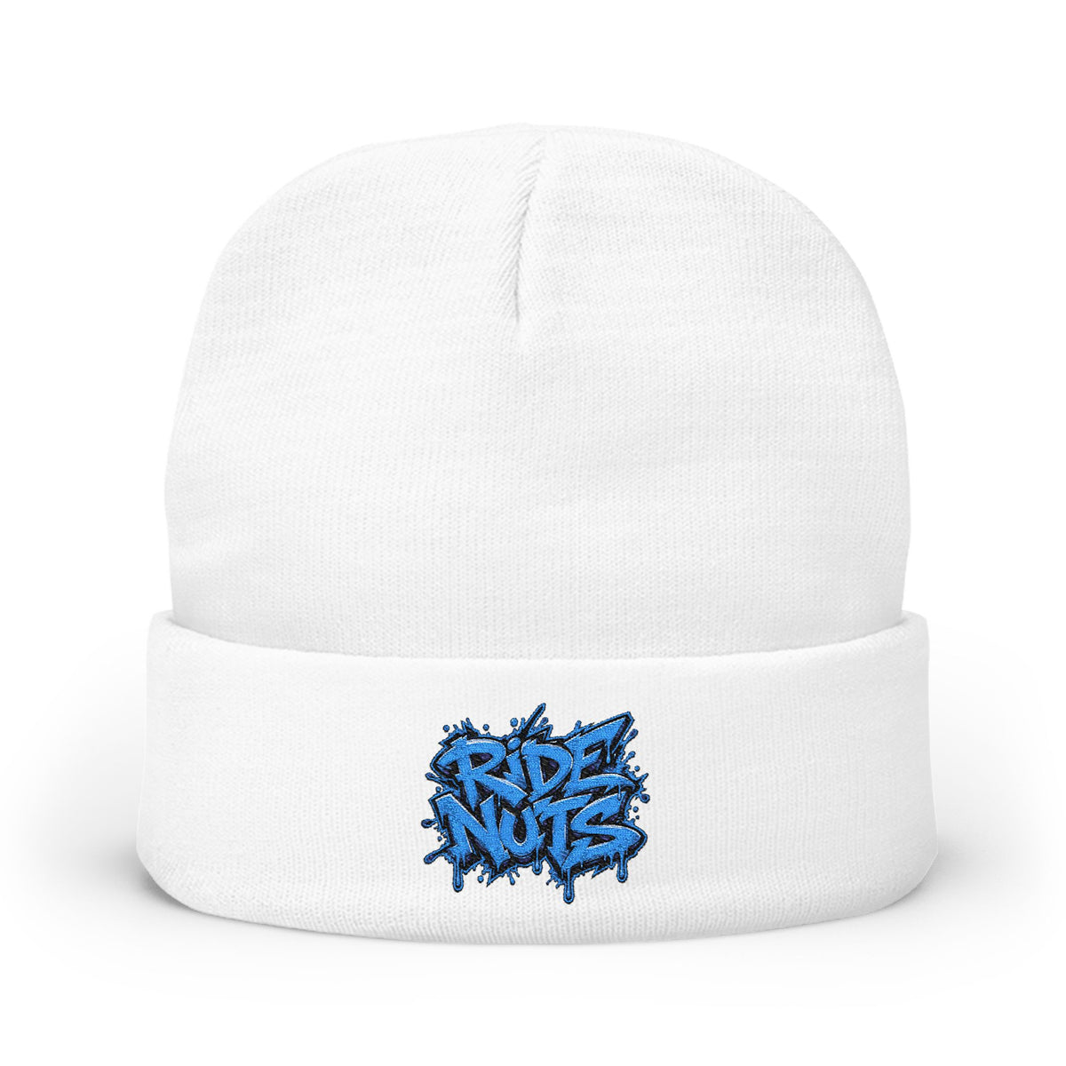 Embroidered 'Rise Nite' Graffiti Knit Beanie — Streetwear Winter Hat